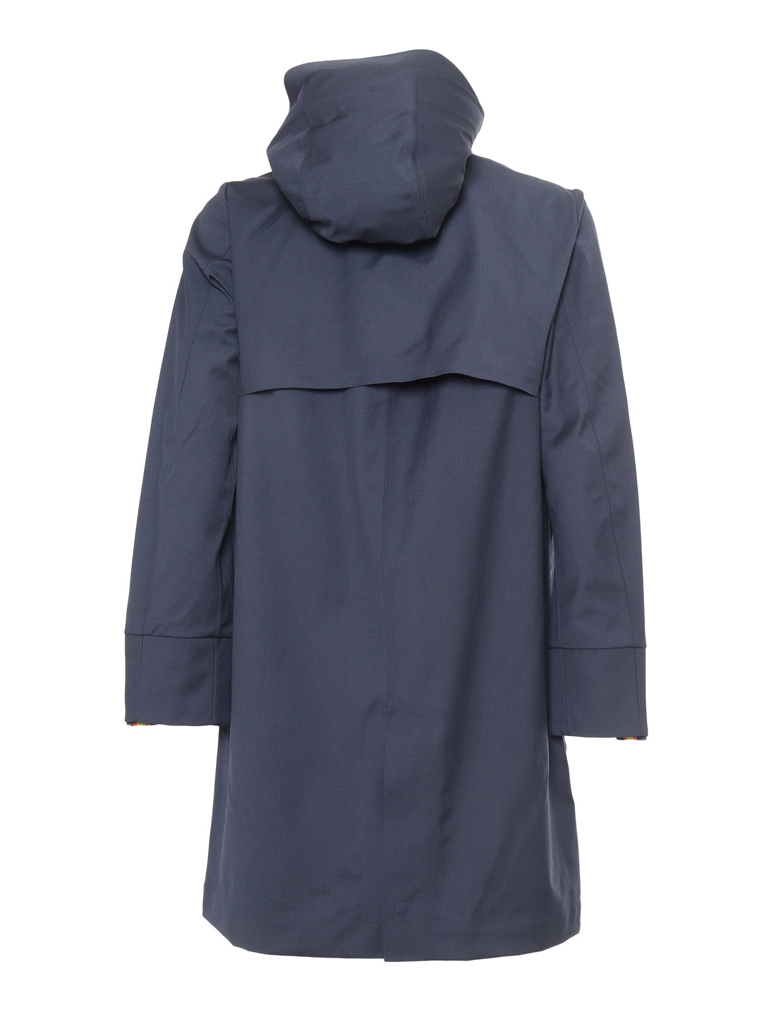 Poirol Tech Wool Blend Down Jacket Blue Polyester Long Puffer