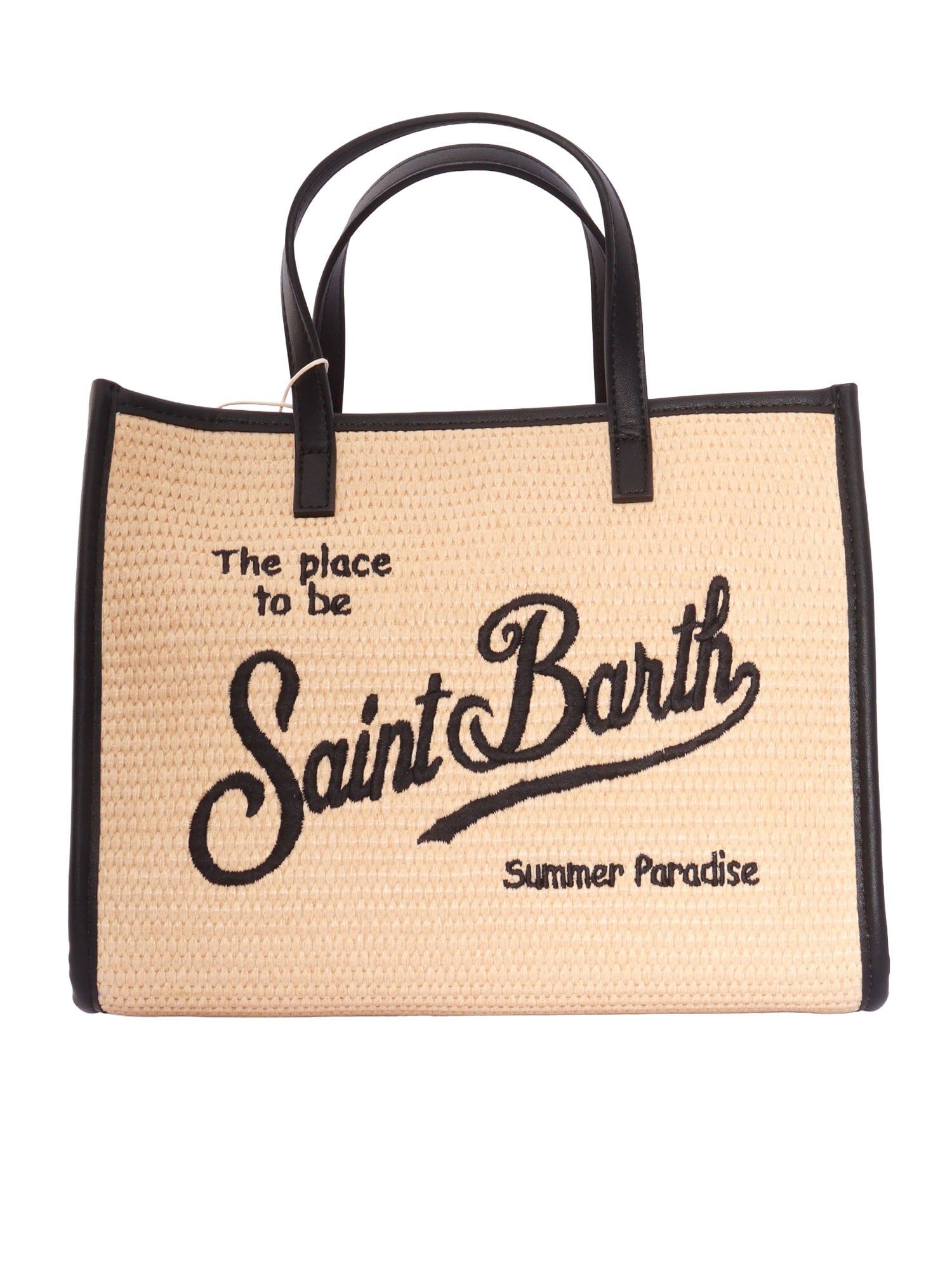 Vivian Mid Straw-1100 Emb Beige Paper Polyurethane Handbag