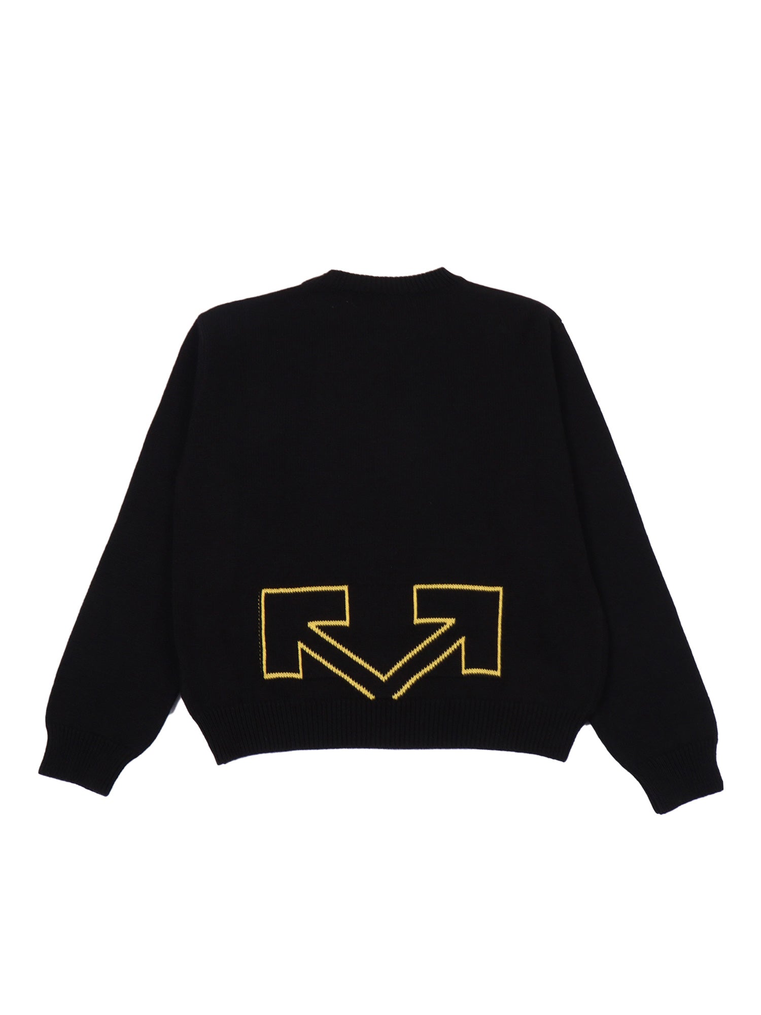 Type Logo Knit Crew Black - Yellow Cotton Sweatshirt