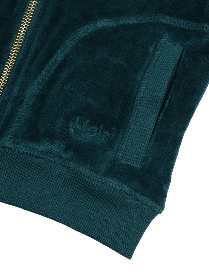 Milla Hoodies Green Cotton Organic Polyester Sweatshirt