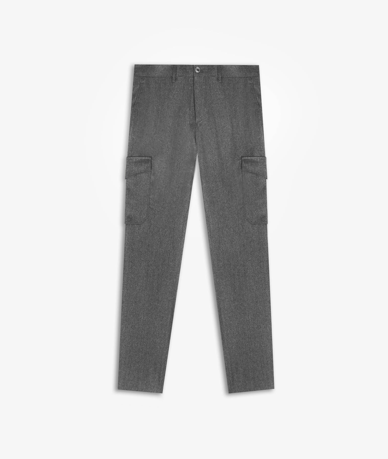 Wool Cargo Trousers Verbier Gray No Pinces