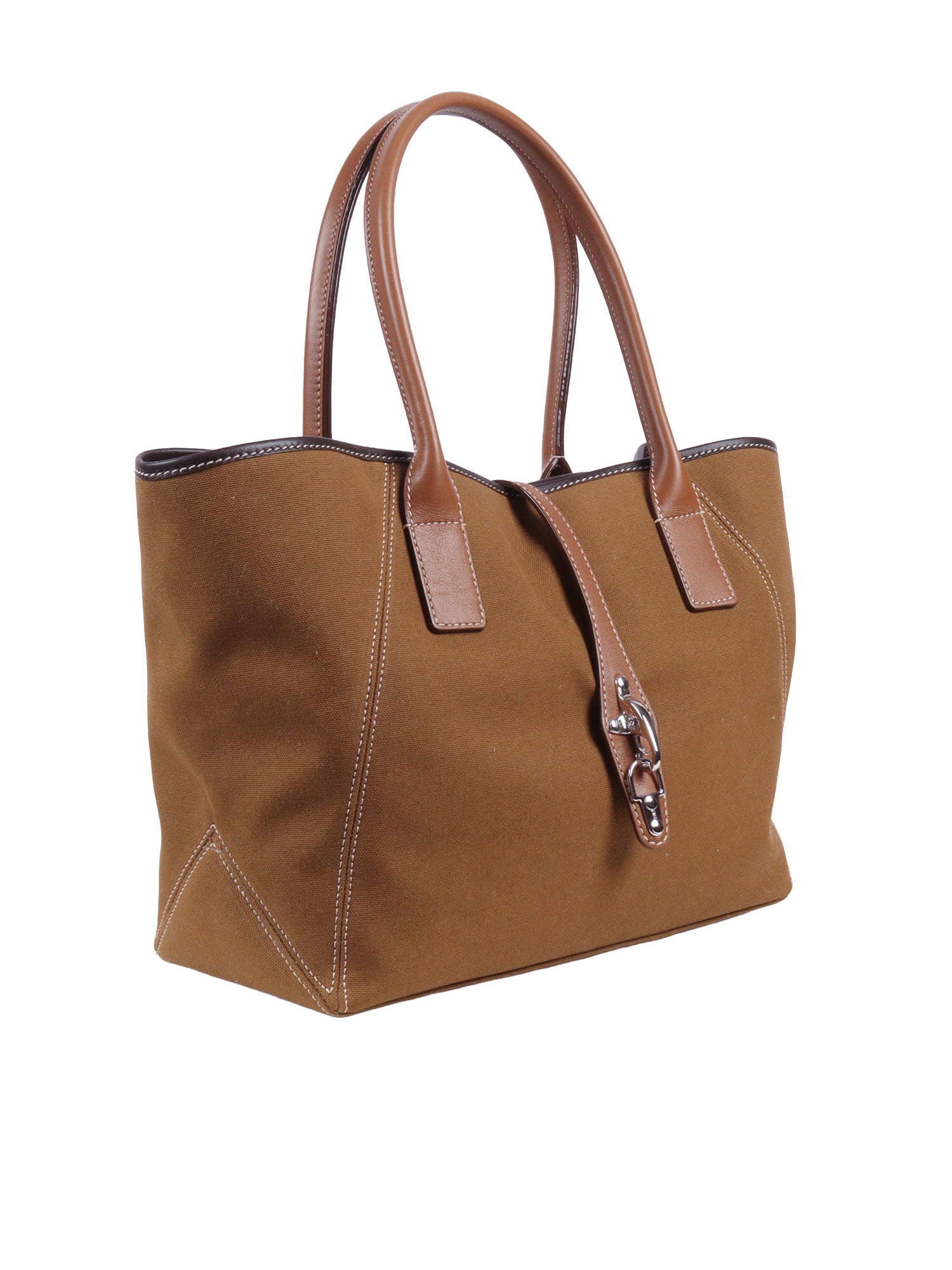 SHOPPING MEDIA BAG Brown Cotton Handbag