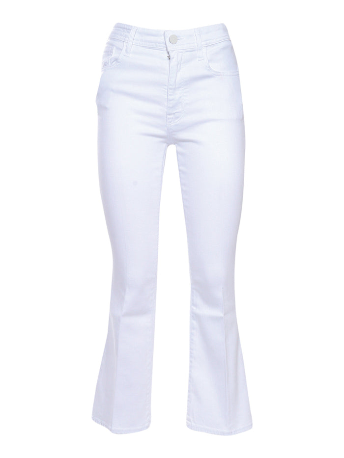 PANT 5T CROP.FLARE H-WAIST VICTORIA White 5 Pockets