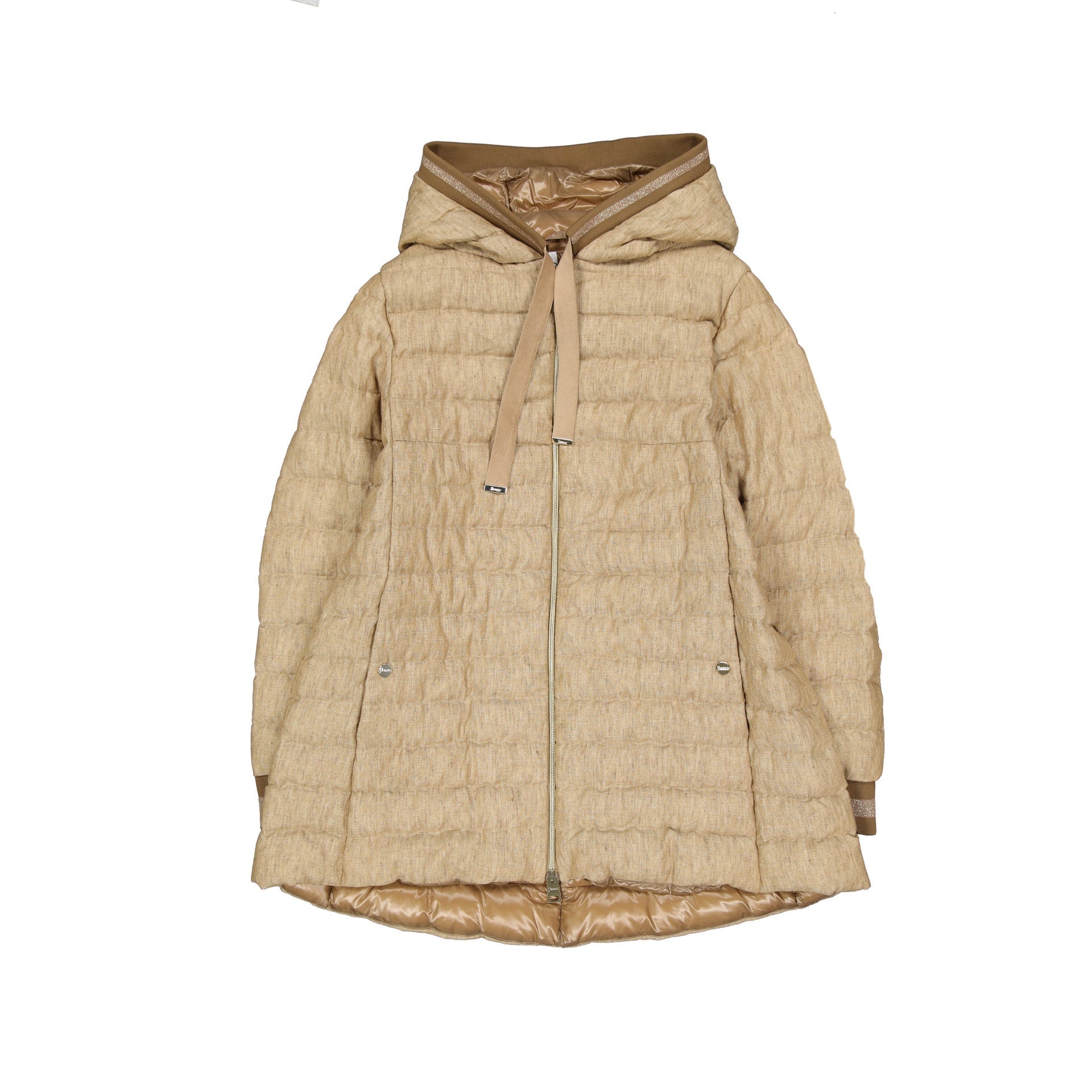 Herno Quilted Down Jacket Brown Polyester