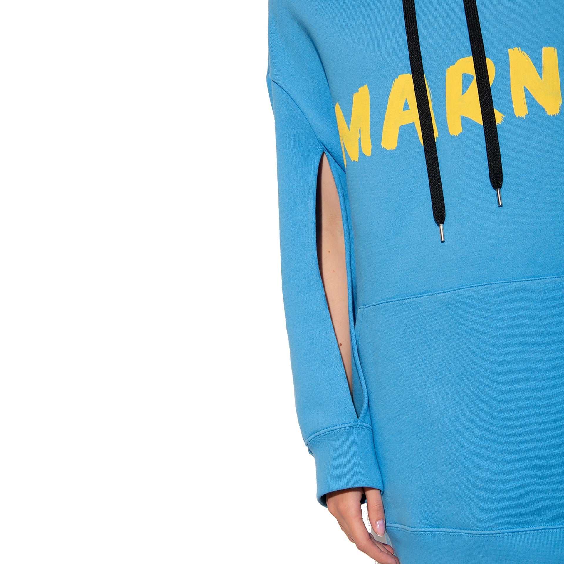 Oversize Hooded Sweatshirt Blue Cotton
