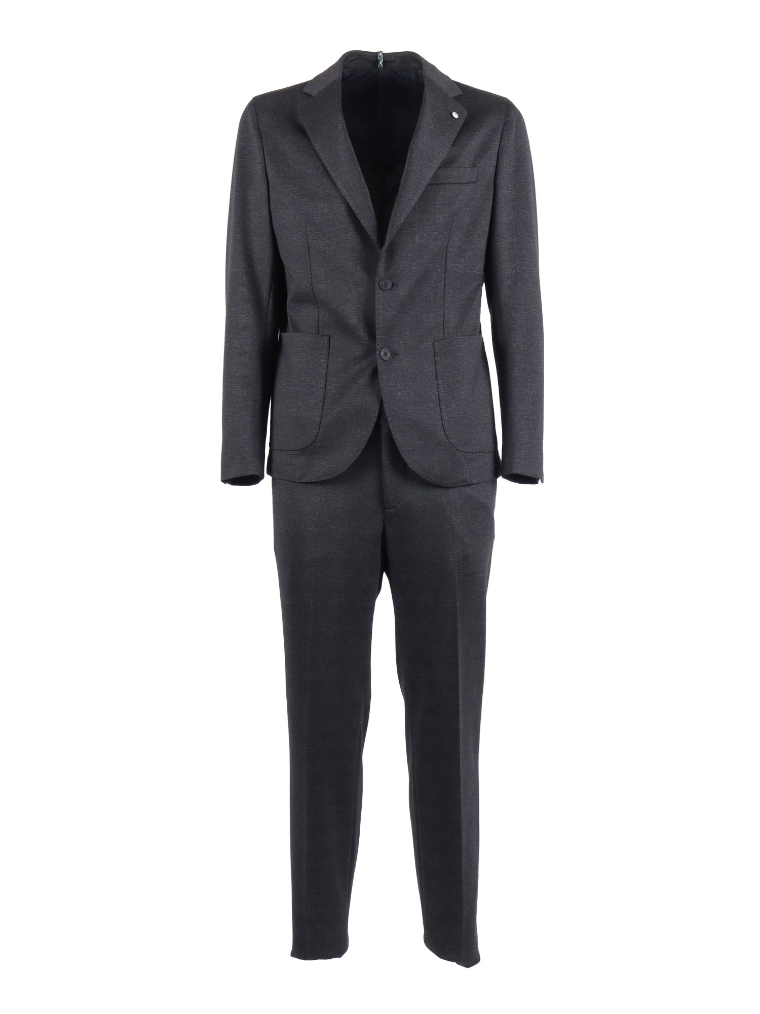 Suit Grey Polyester Viscose Elastane Single Breasted Dress