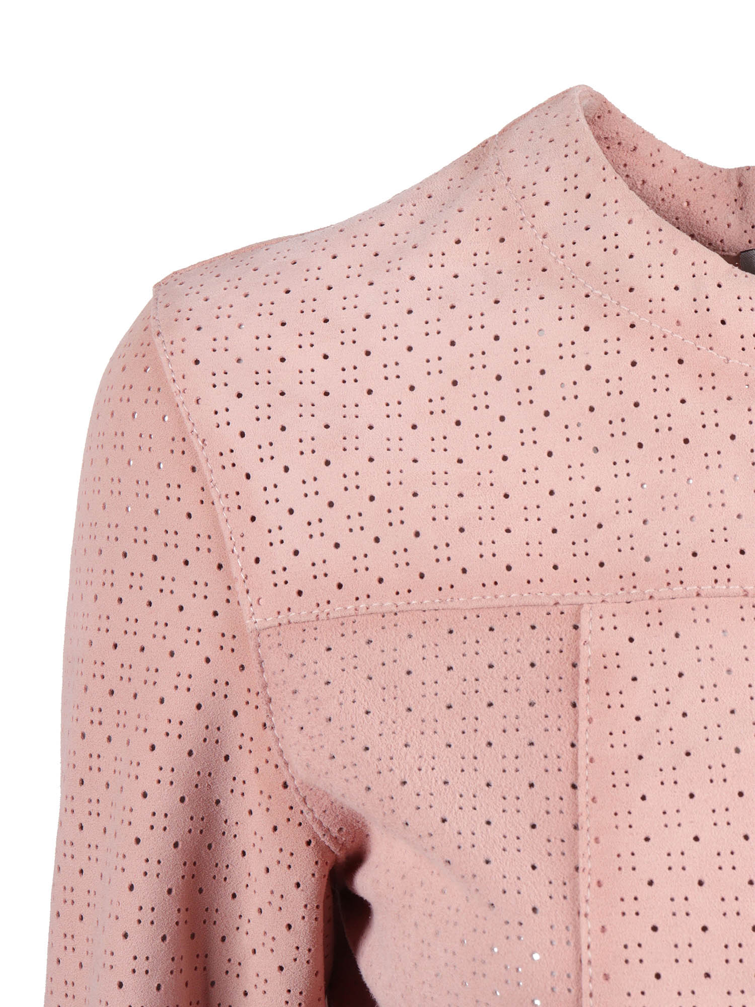 Woman Goat Suede Leather Jacket Pink Goatskin