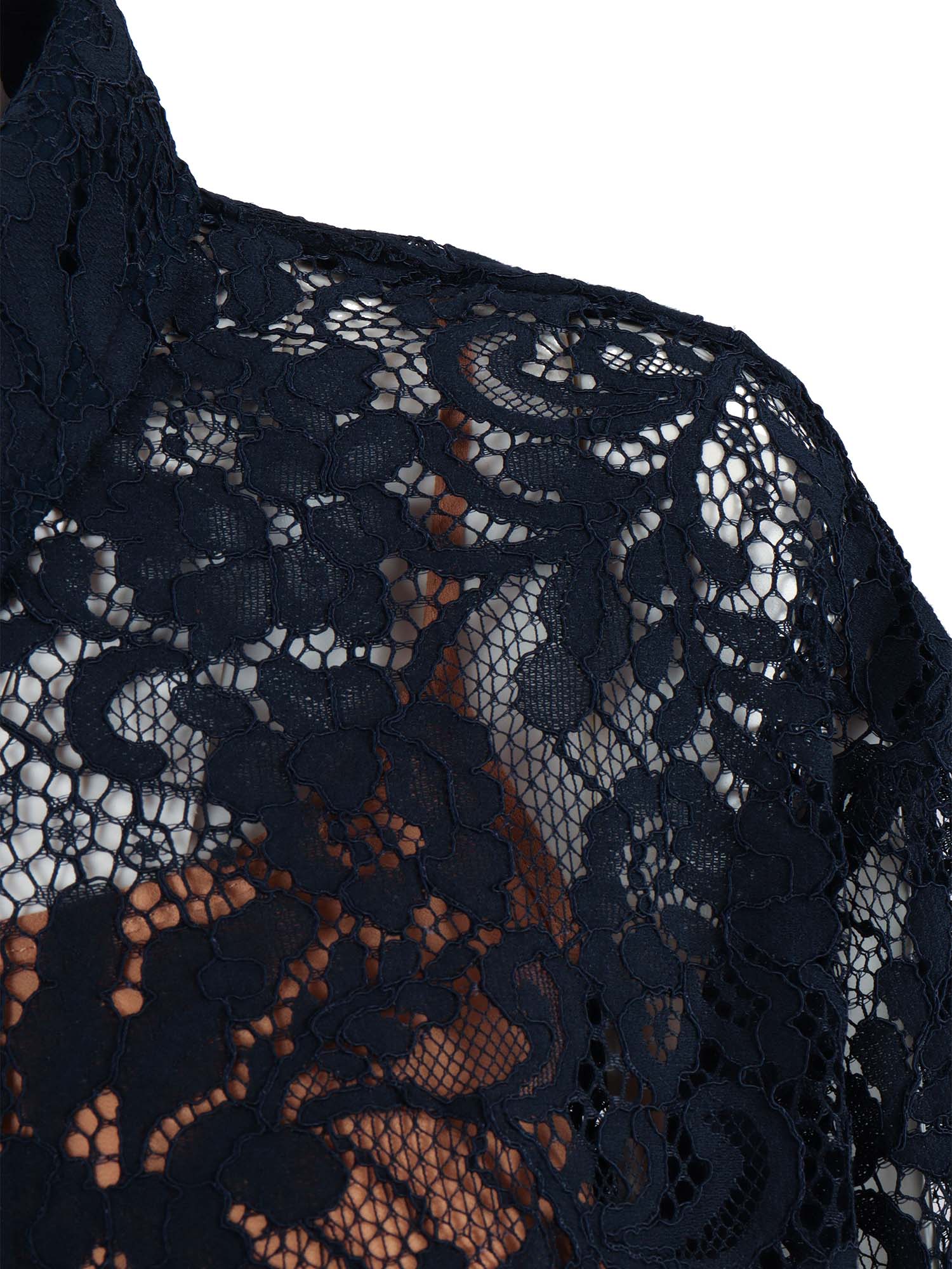 CORDED LACE SS SHIRT Blue Nylon Cotton