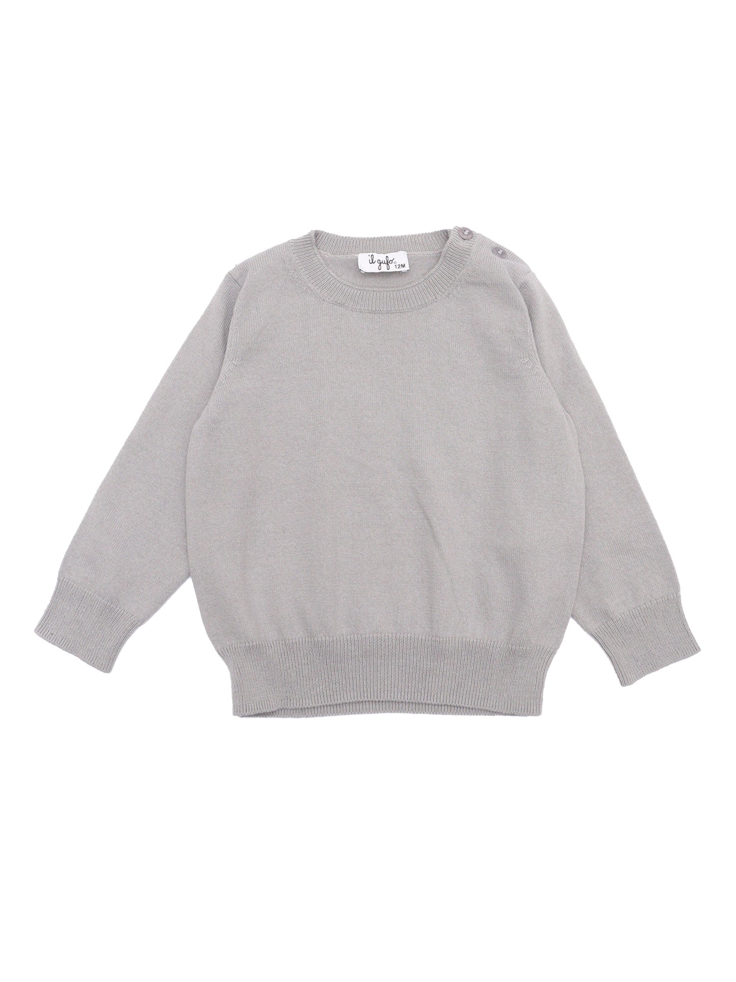 SWEATER Grey Cotton Crewneck