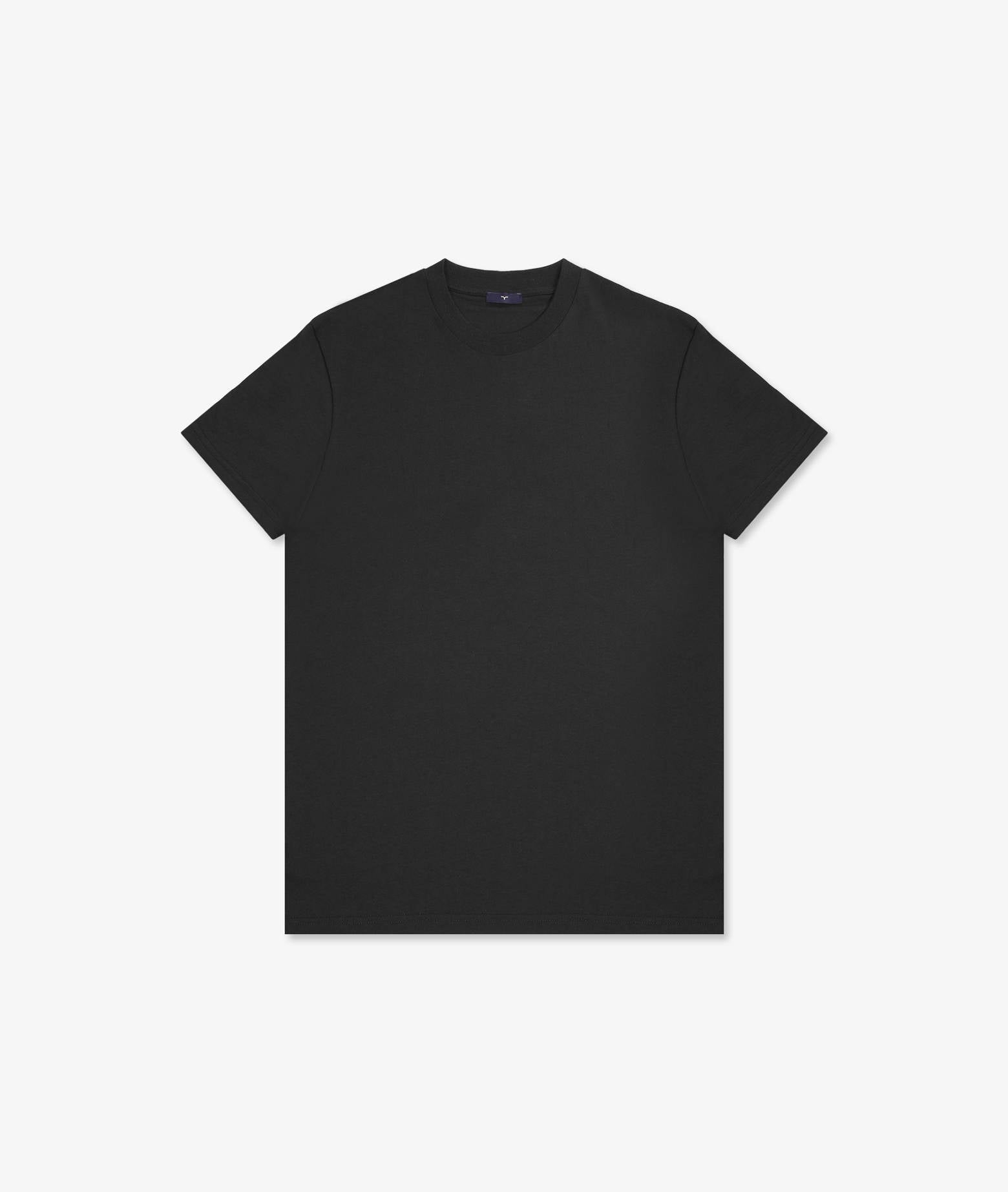 Cotton T-Shirt Panarea Black Round Neck