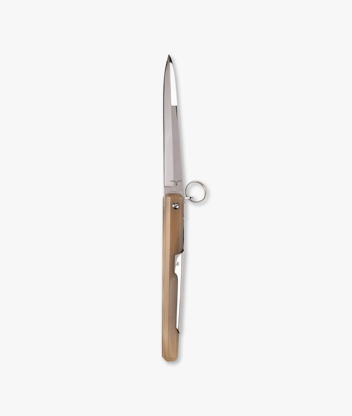 Ox Horn Folding Knife Facette Beige Collectors Knives
