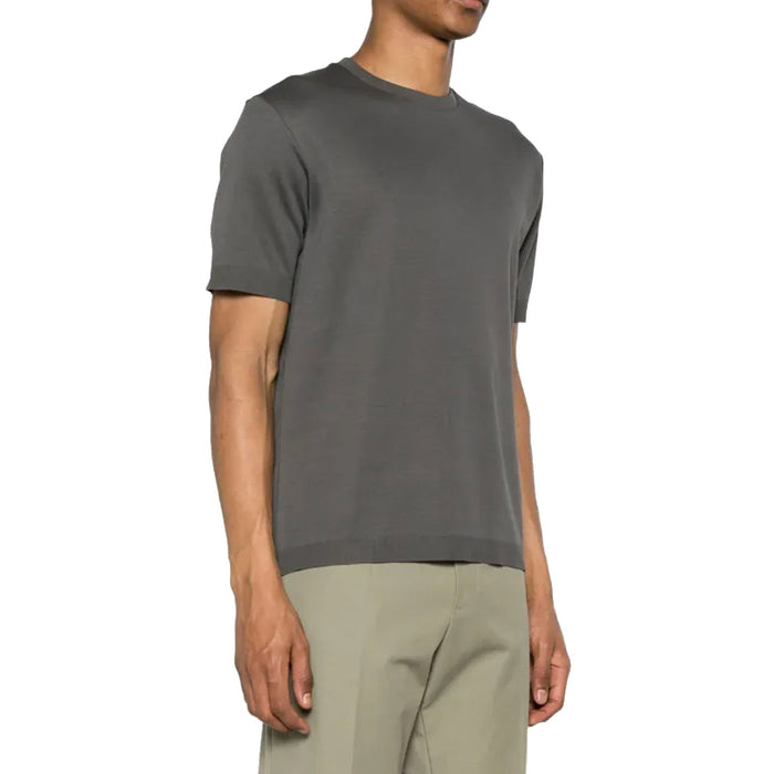 Herno Silk Blend T-Shirt Gray Cotton