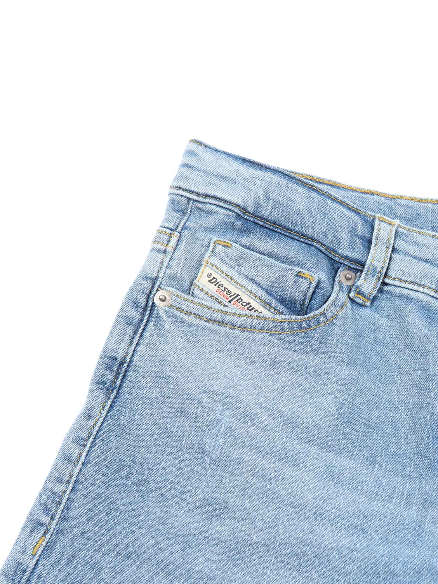 5 pockets Blue Cotton Elastane Jean