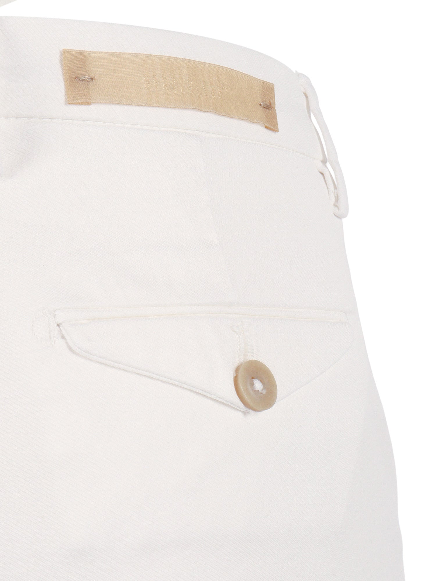 TROUSERS White Cotton Lyocell Elastane Pant