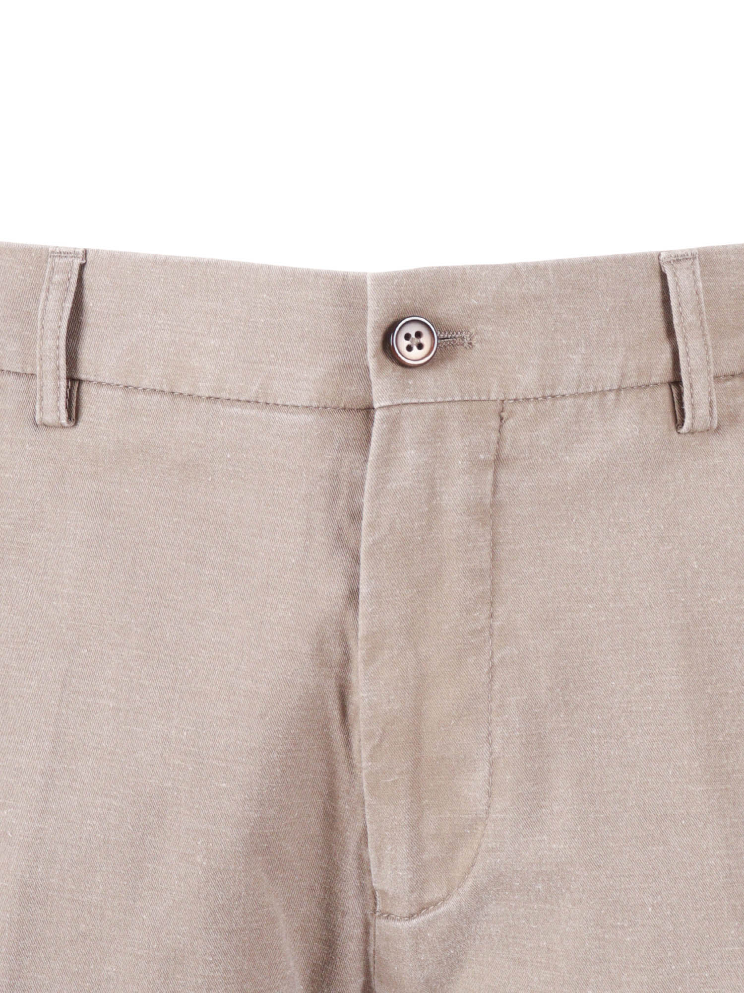 Ber_muda Elax-Gd Pants Beige Cotton Linen Elastane Bermuda Short