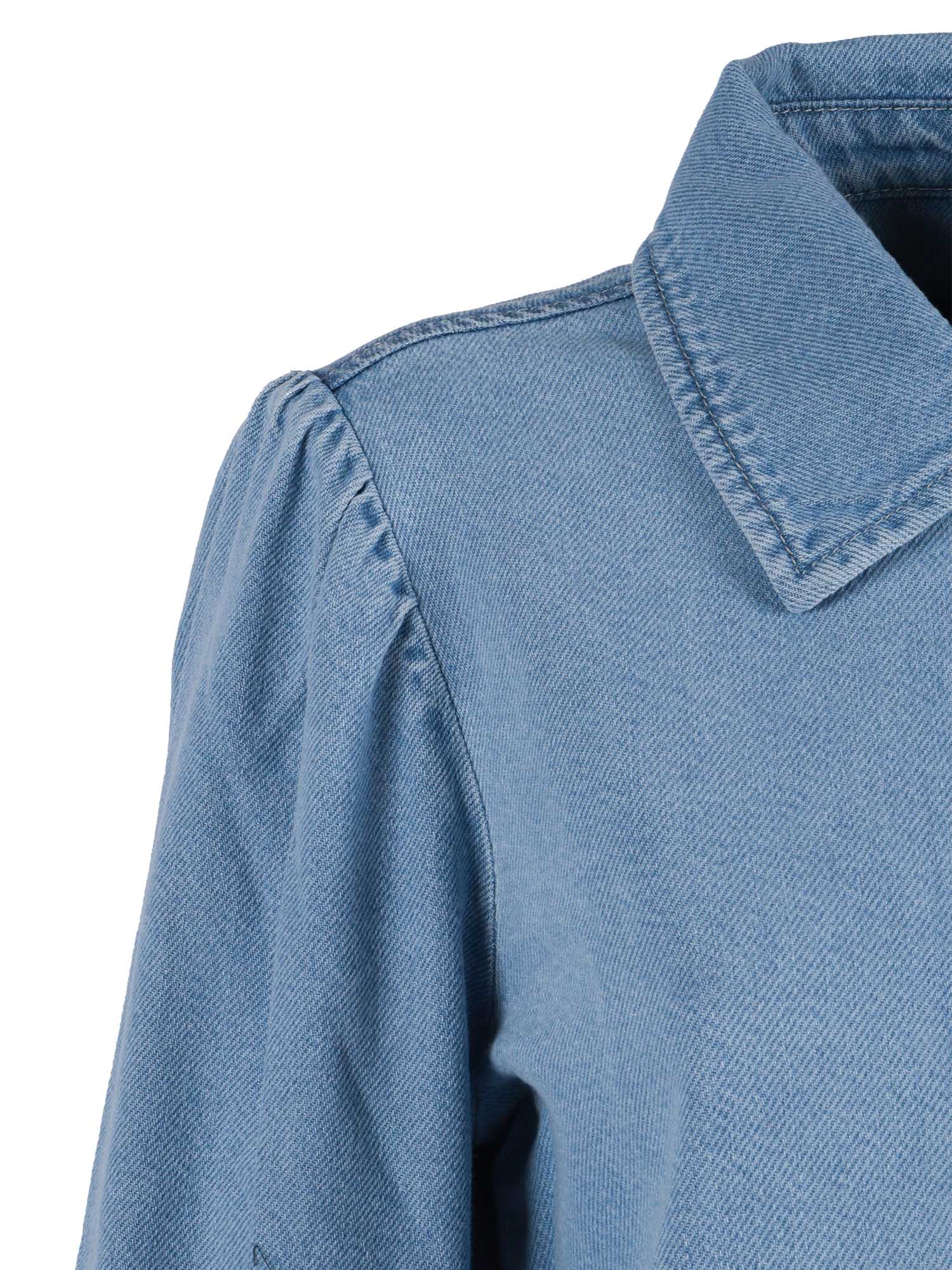 PUFF SLEEVES SHIRT Hana Blue Cotton Lyocell