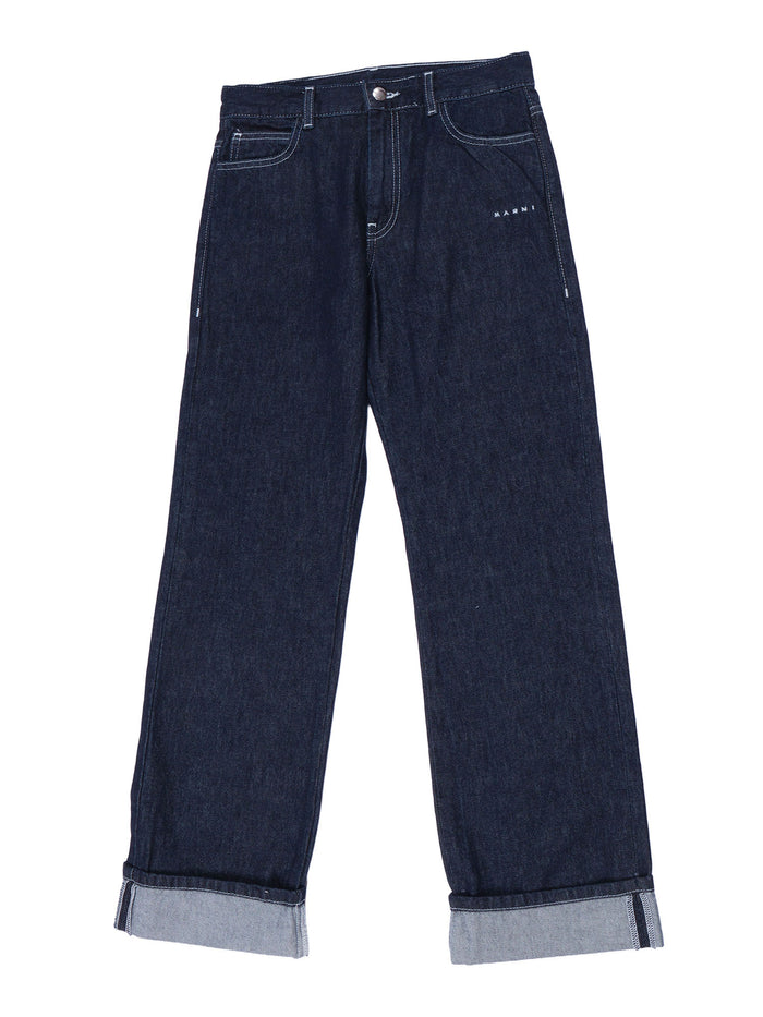 5 Pockets Blue Cotton Jean