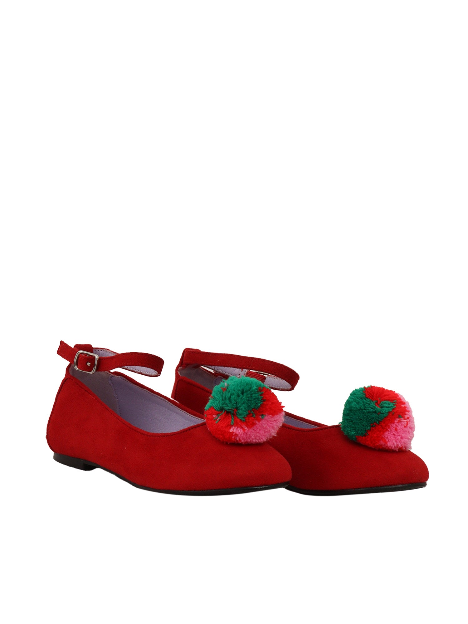 BALLERINAS Red Polyester Flat Shoes