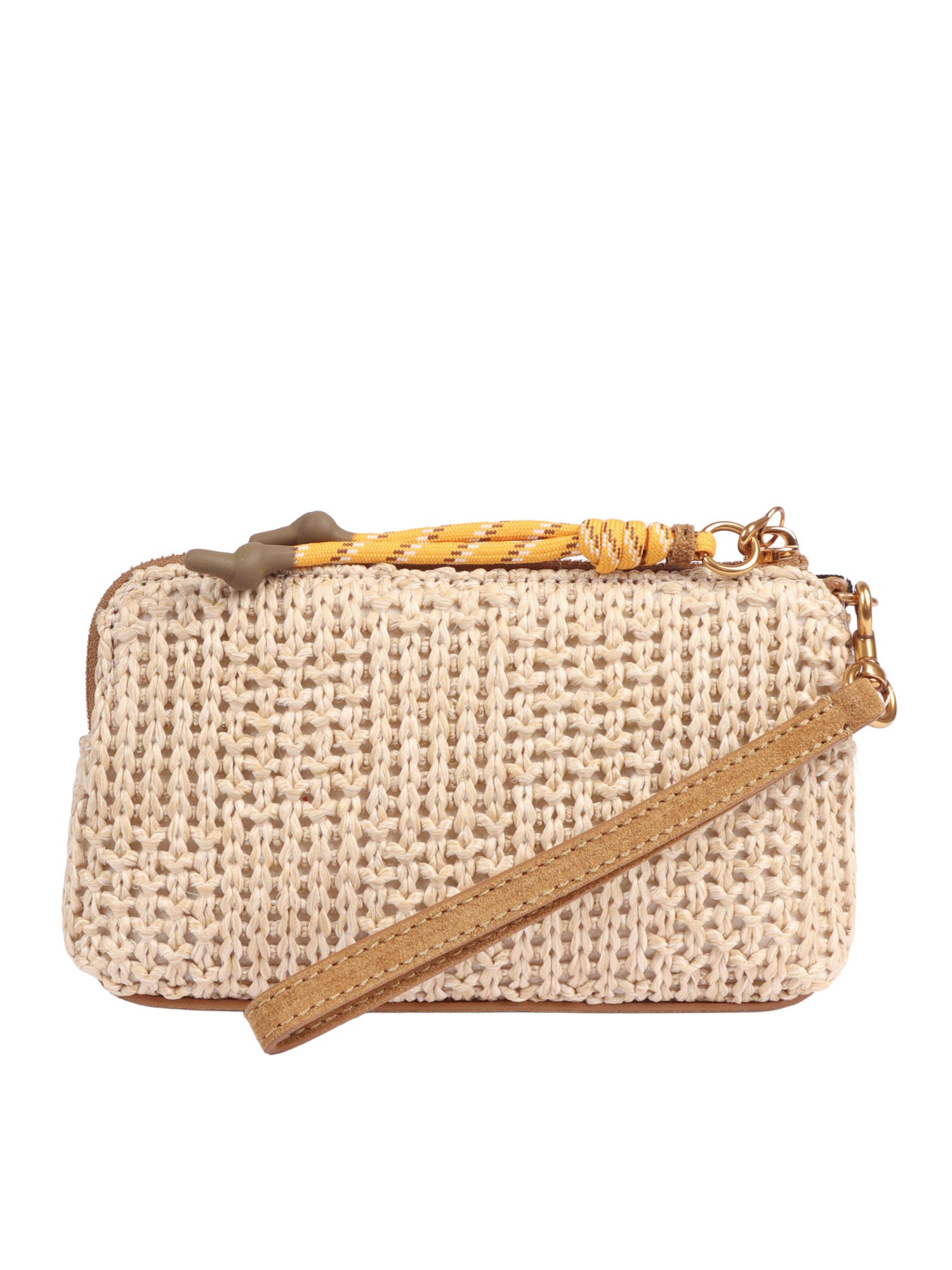 The Wristlet Beige Polyethylene Shoulder Bag