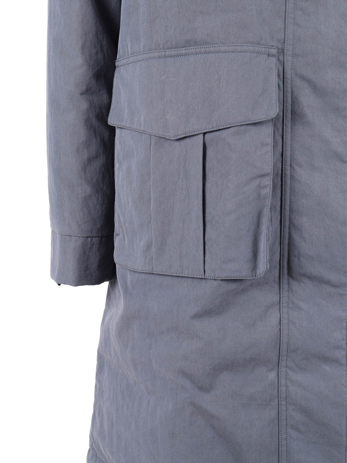 Brunil Cotton Feel Down Jacket Blue Long Puffer
