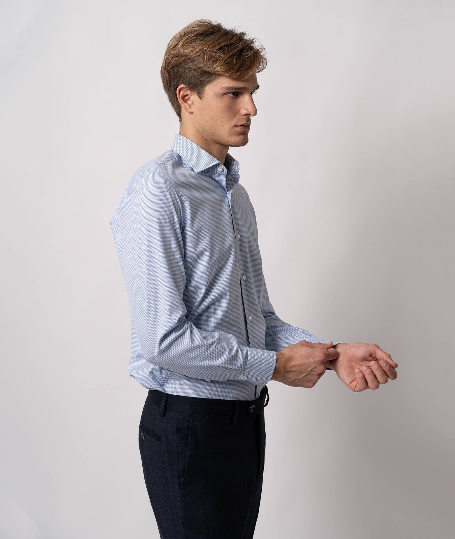 Tailored Cotton Shirt Midtown Skyblue Hand Made