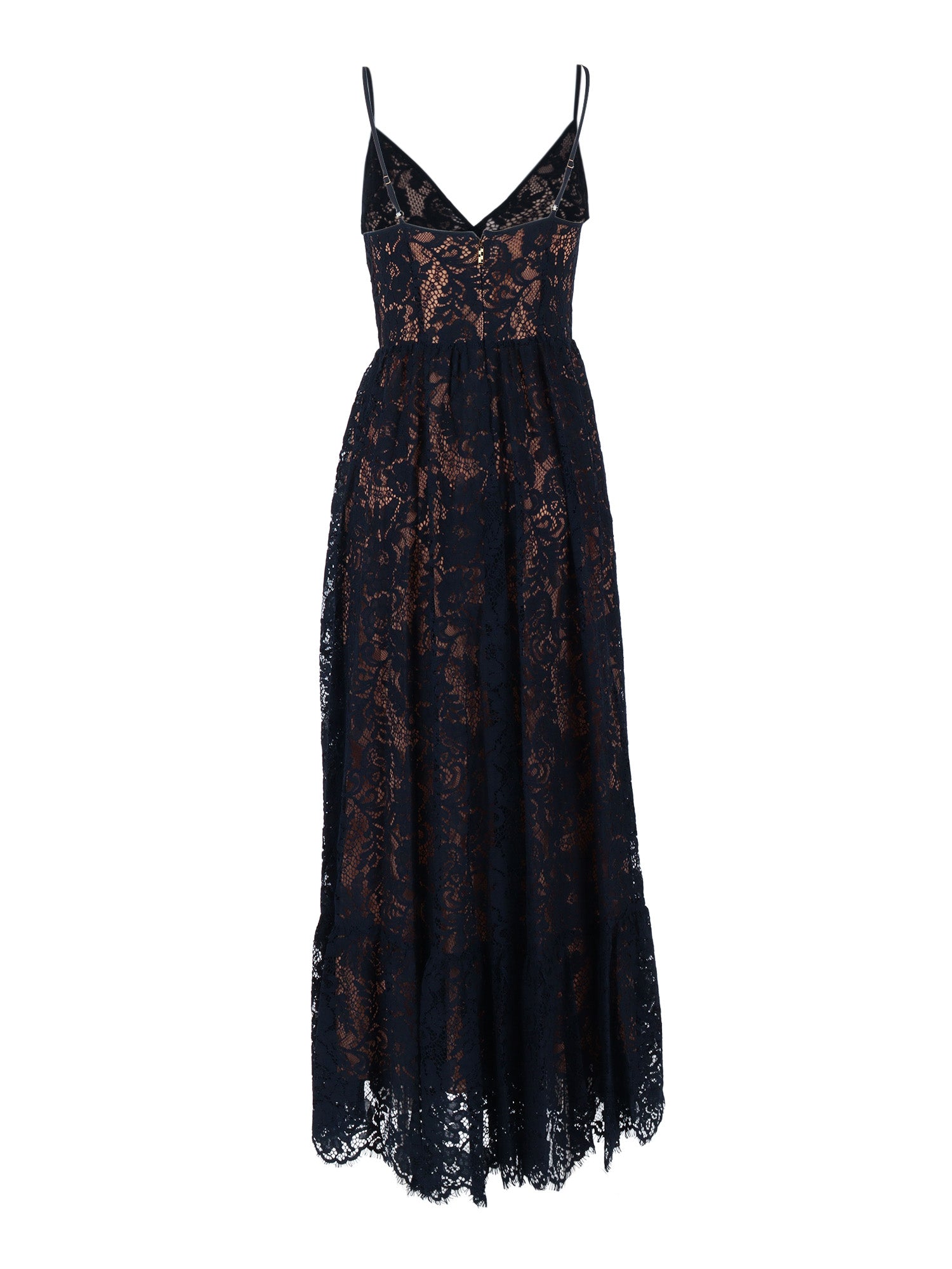 CORDED LACE MAXI DRESS Blue Nylon Cotton Midi