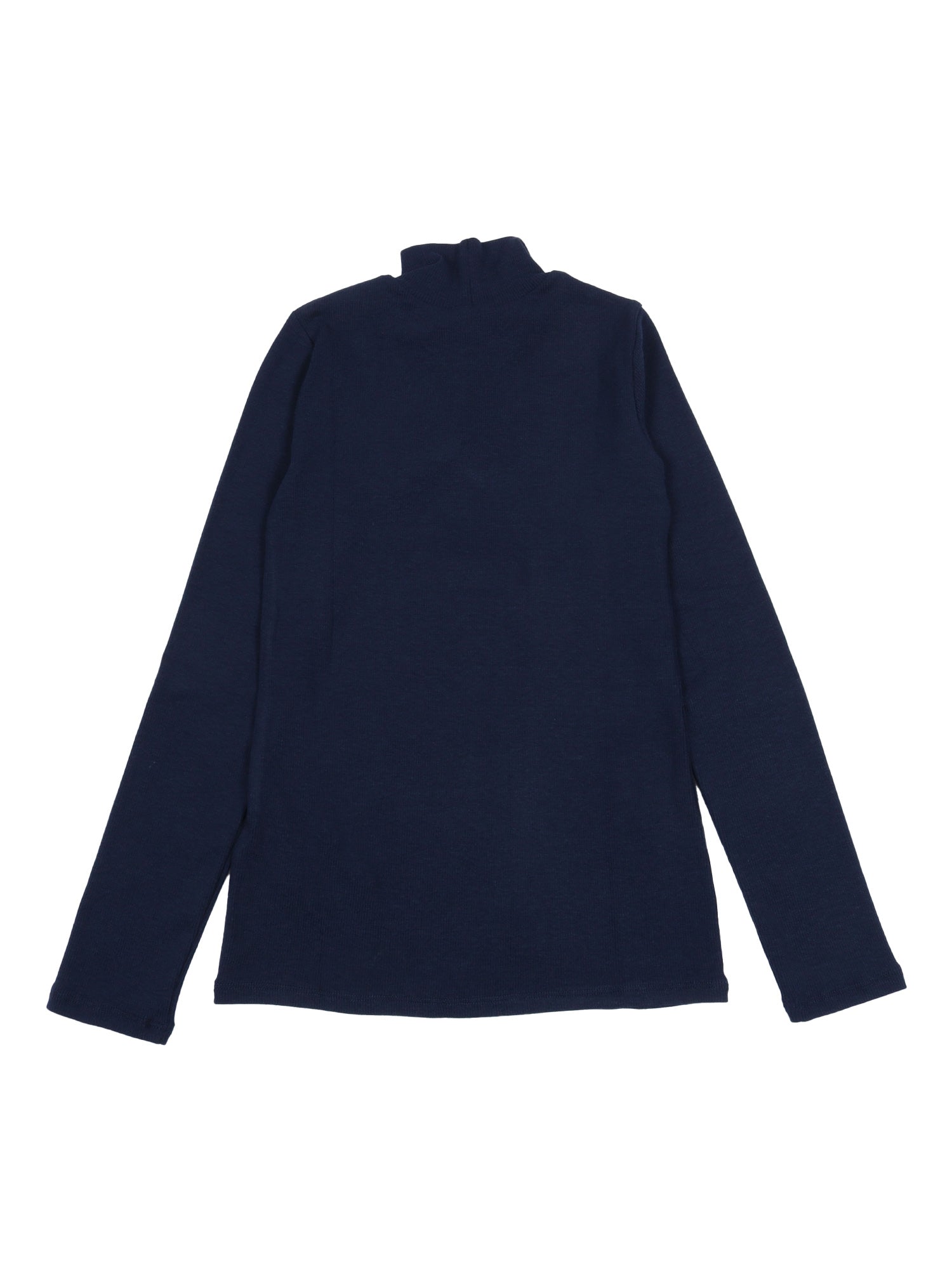 Ribbed High Neck Sweater Blue Viscose Elastane Turtleneck