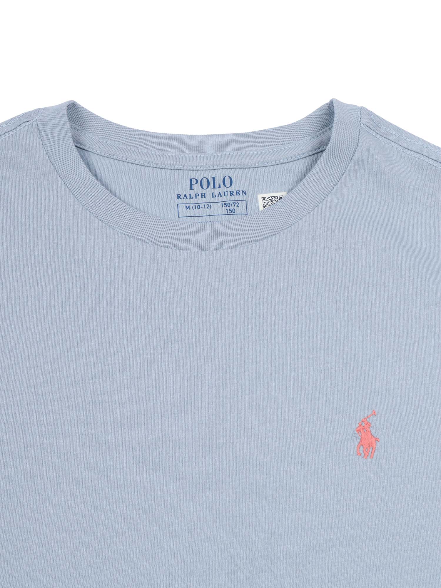 SS CN-TOPS-T-SHIRT Light Blue Cotton Short Sleeves T-shirt