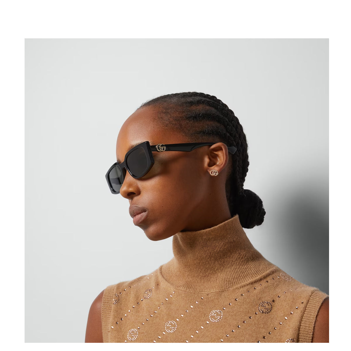 Gucci GG1534S LINE GG LOGO Nero Acetate Occhiali Sole