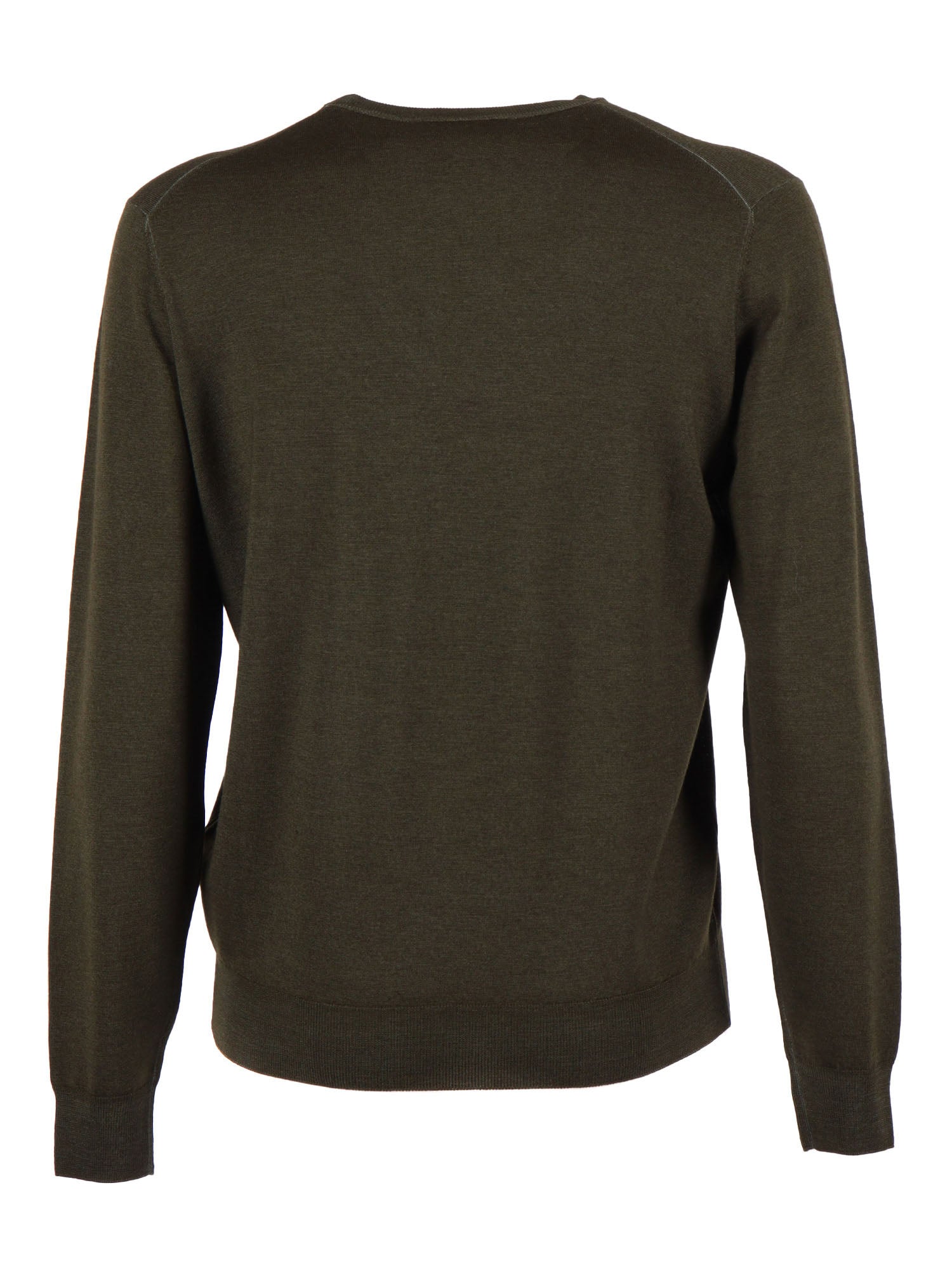 Ls Crew Neck Sweater Green Virgin Wool Crewneck