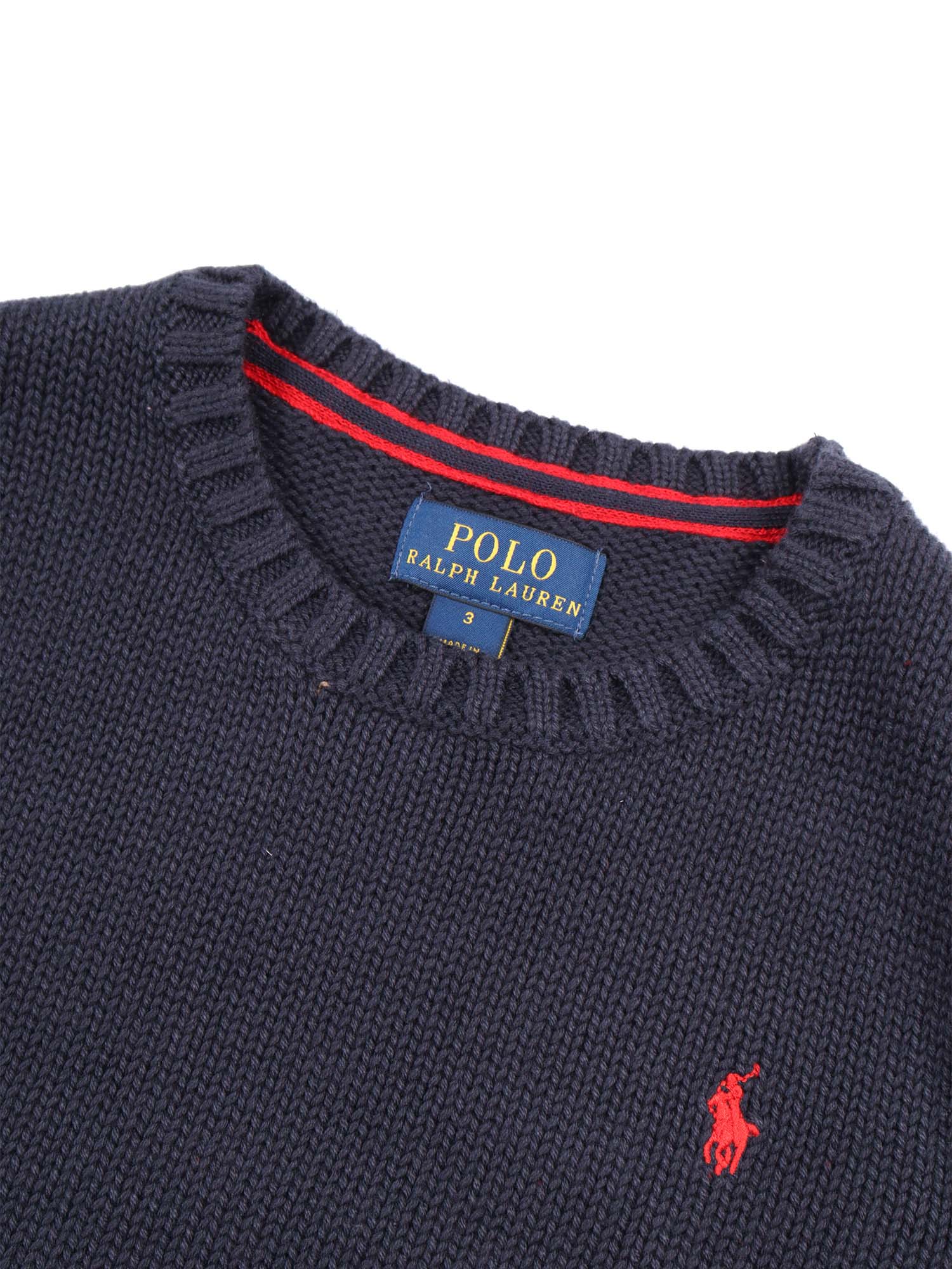 Ls Cn-Sweater-Pullover Blue Cotton Crewneck