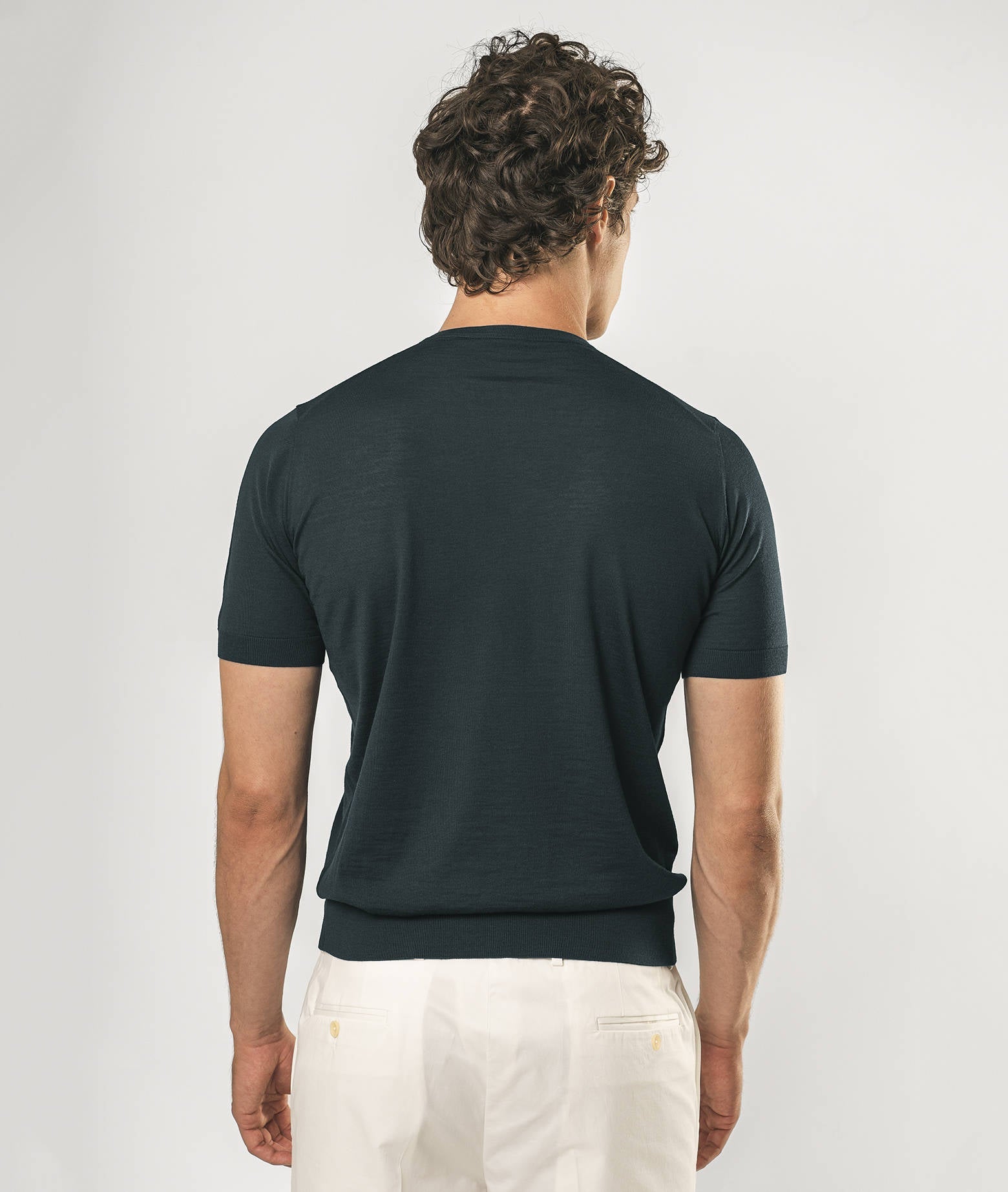 Wool T-Shirt Mentone Dimgray Round Neck