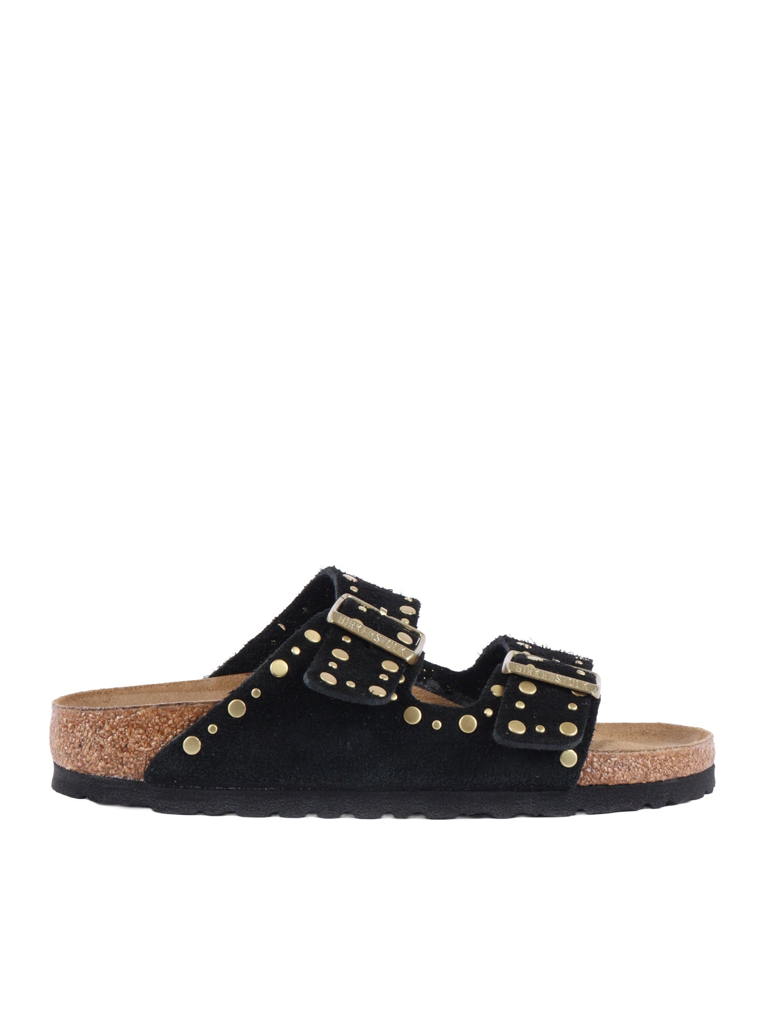 Arizona Rivet black, Suede Leather Sole In Eva Sandal