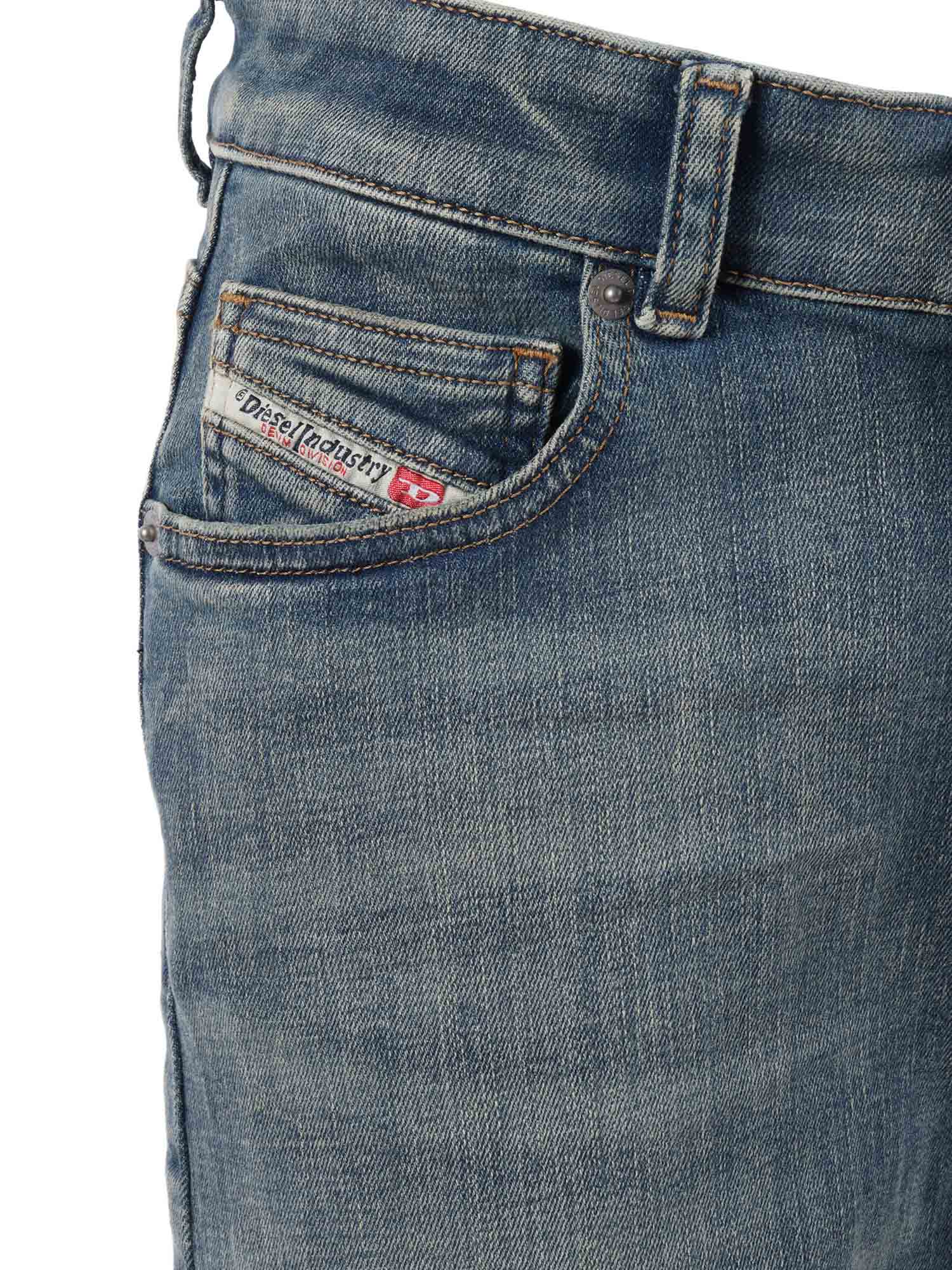 5 pockets Blue Cotton Elastane Jean