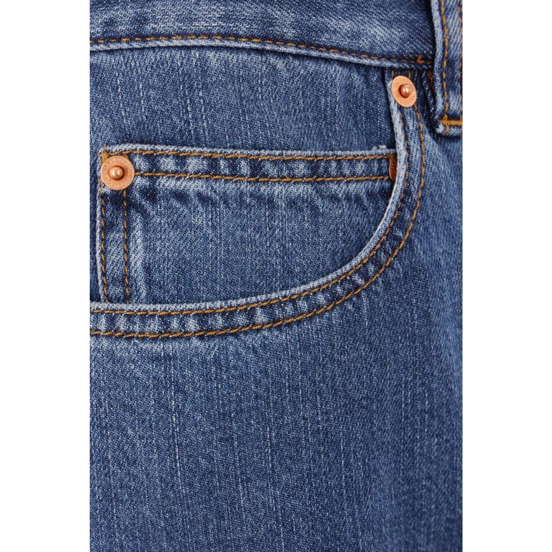 Wide Leg Denim Jeans Blue Cotton Lyocell