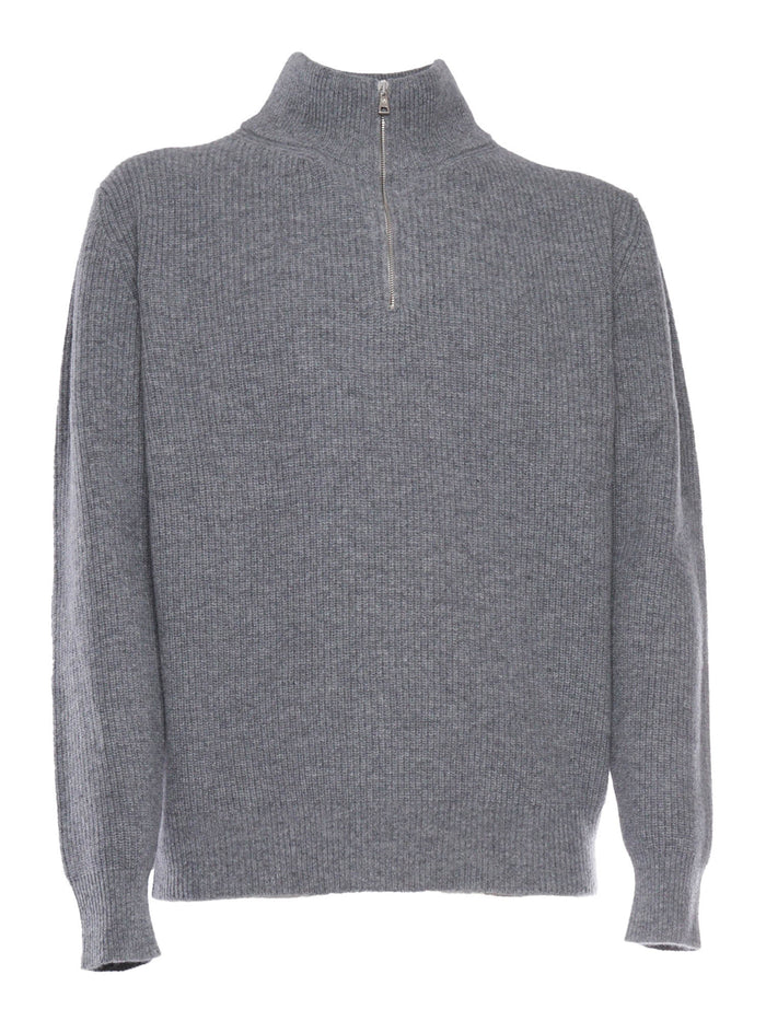 Half zip sweater Grey Wool Turtleneck