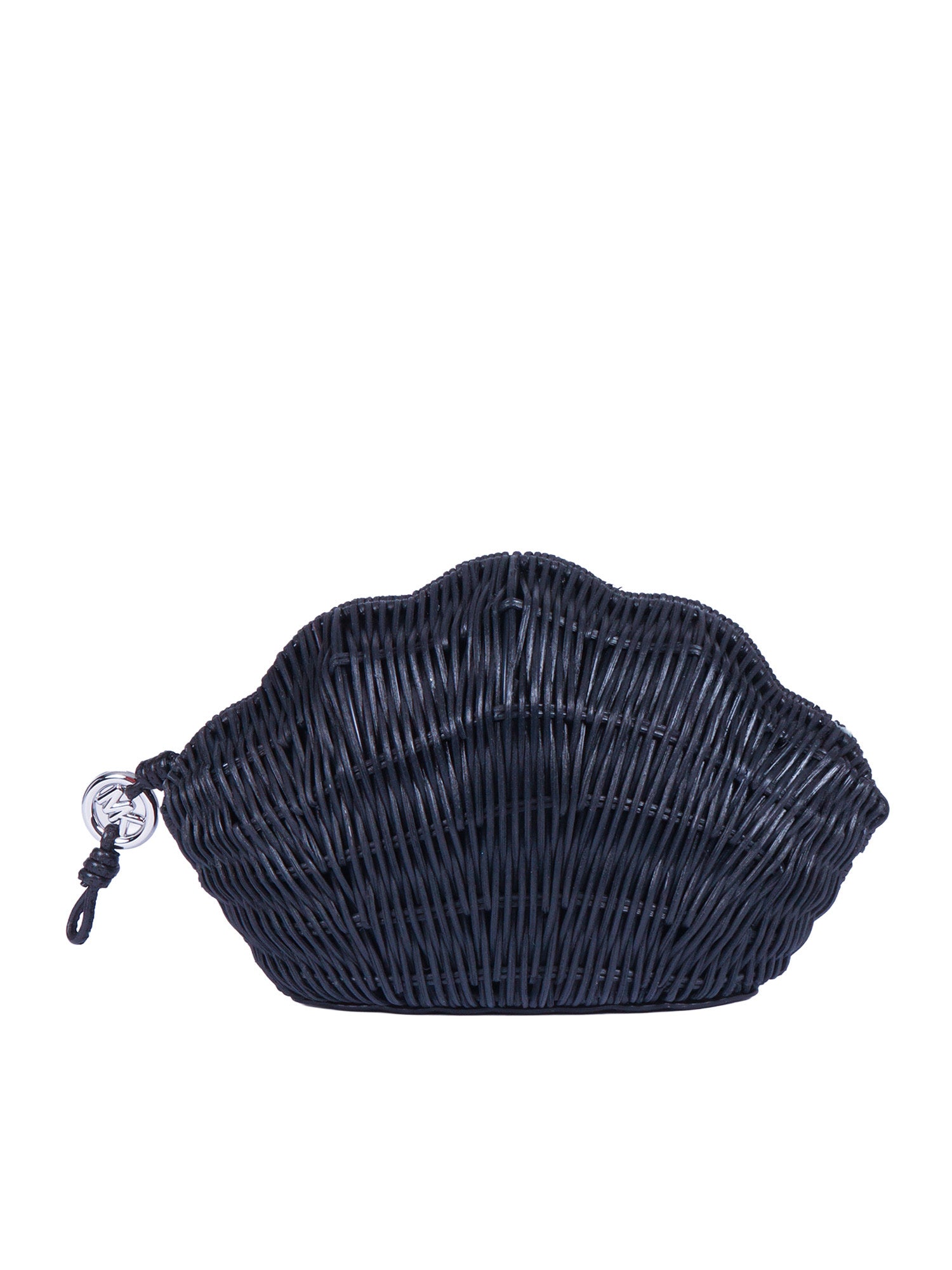 Sm Shell Clutch Black Rattan Handbag