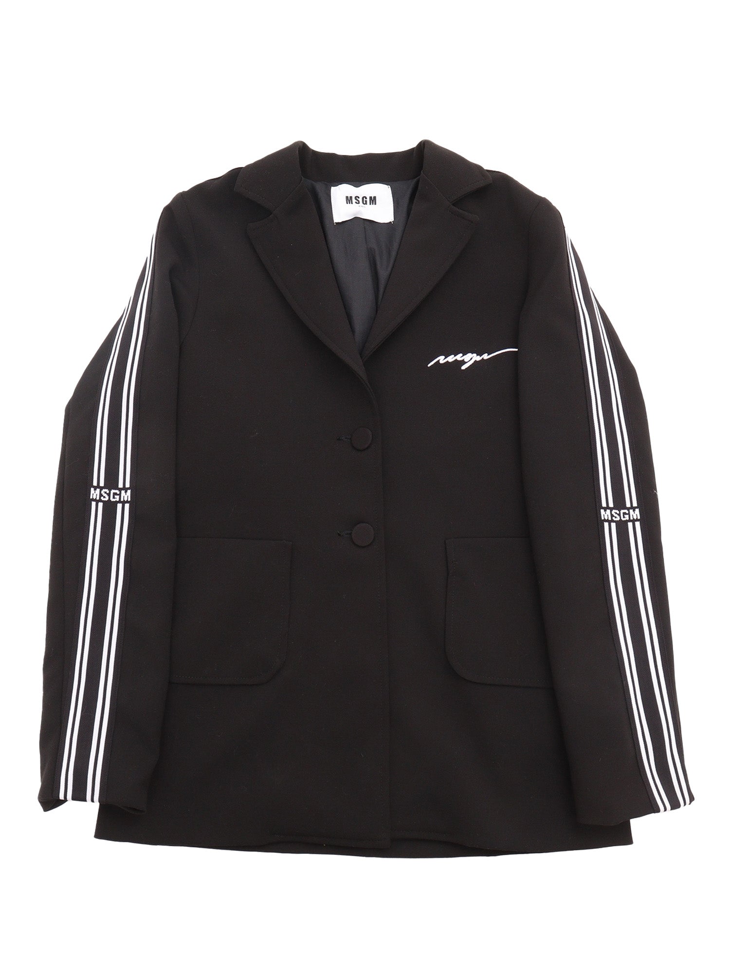 Fabric Tecnical Blazer Girl Nero-Black Pant
