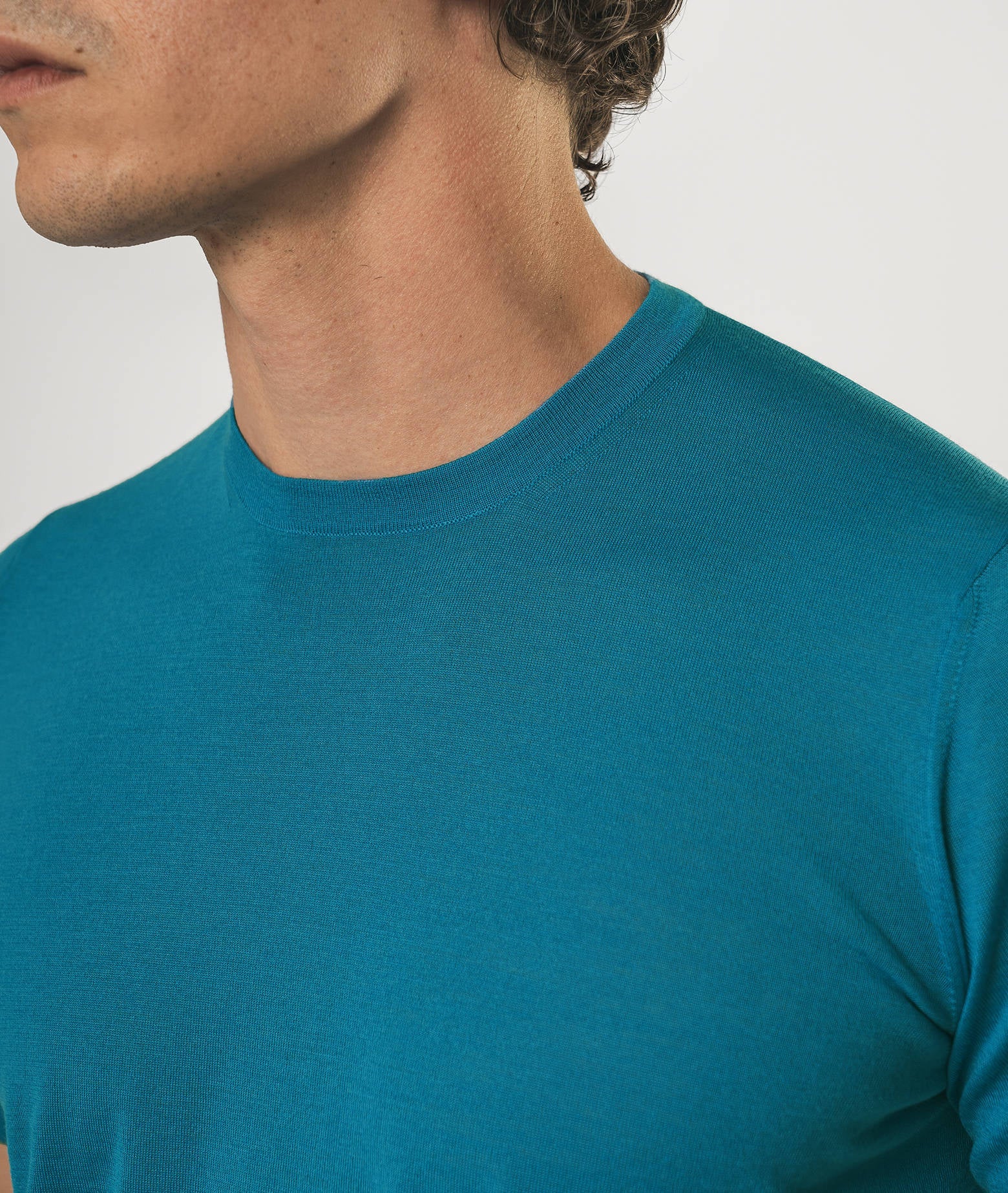 Wool T-Shirt Mentone Dimgray Round Neck