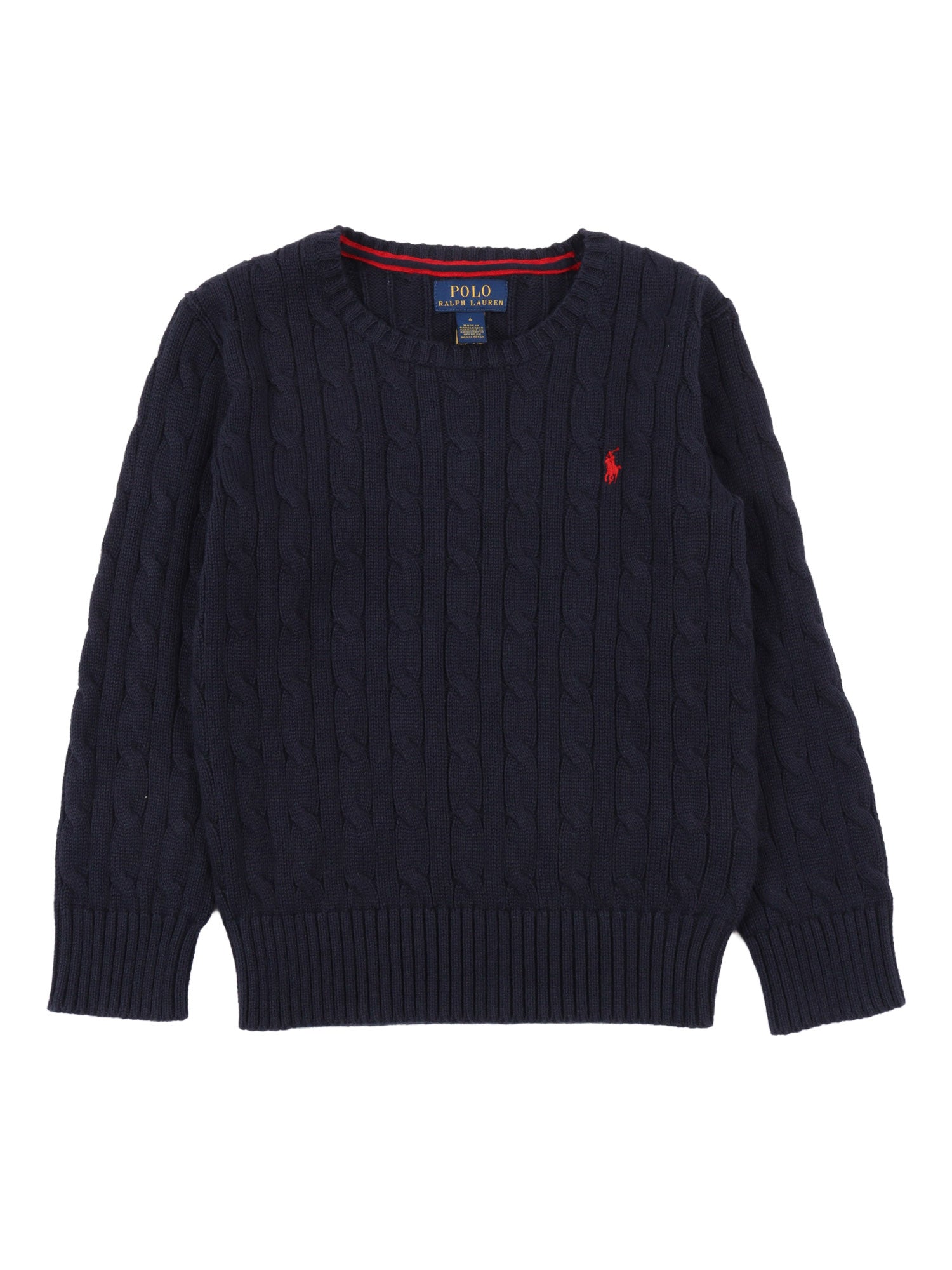 LS CABLE CN-TOPS-SWEATER Blue Cotton Crewneck