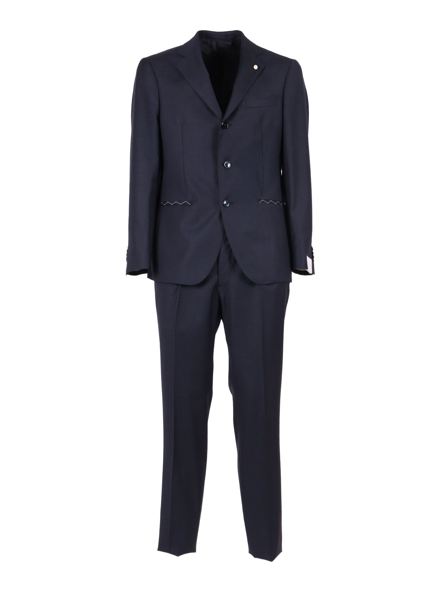 Suit Blue Virgin Wool Single Breasted Dress