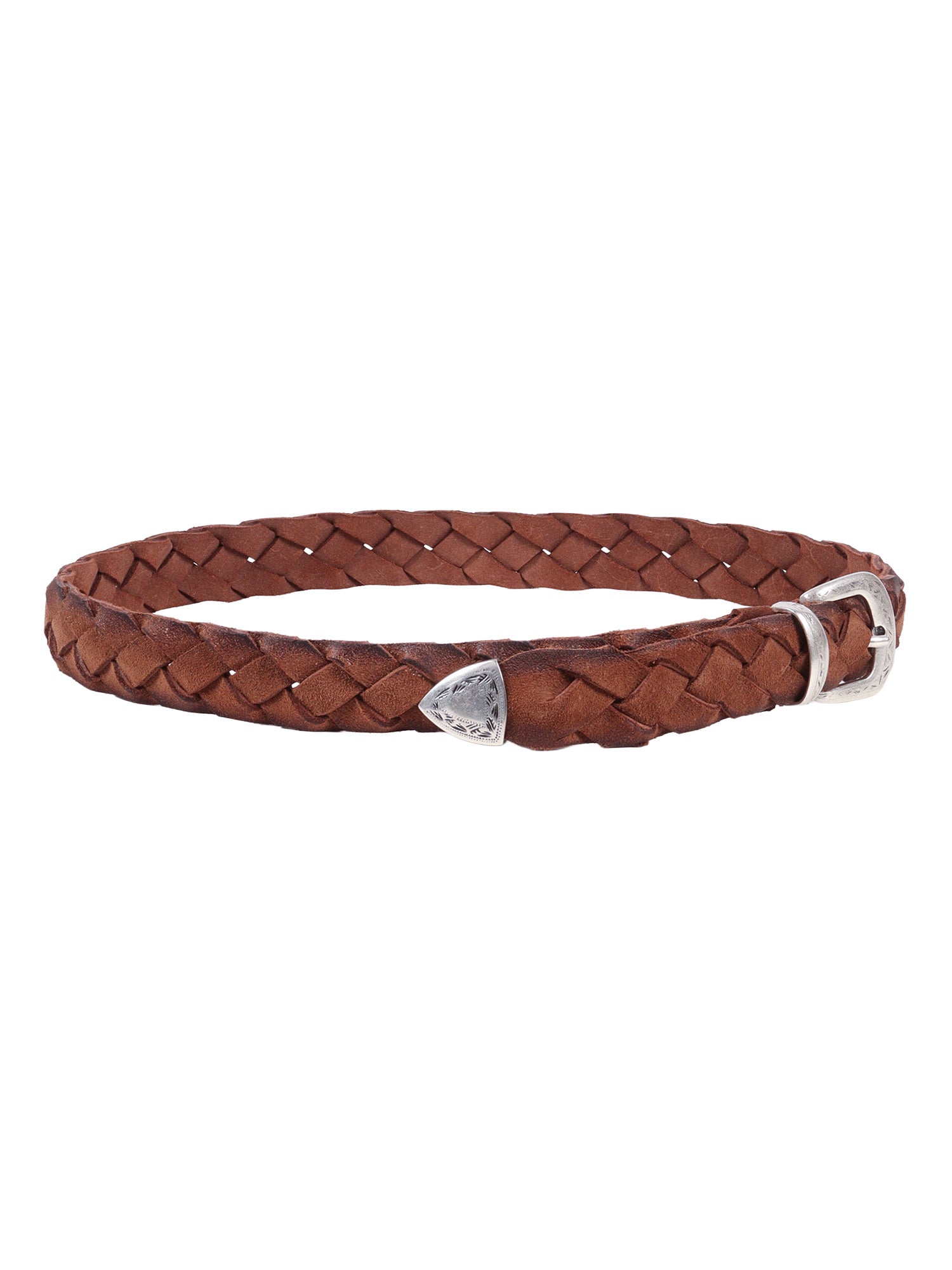 Braided suede belt Brown Leather