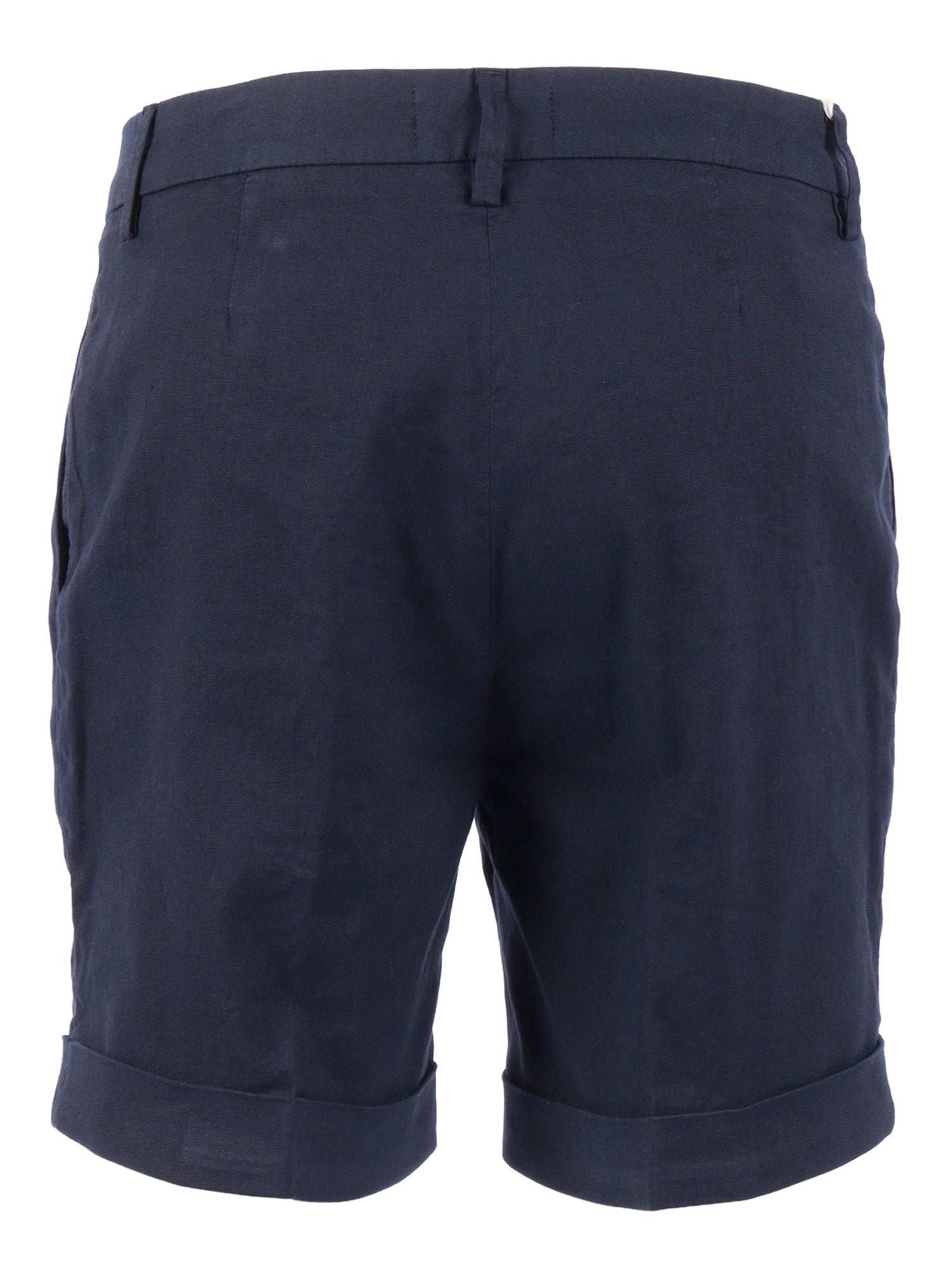 CHINO SHORTS Blue Linen Cotton Elastane Bermuda