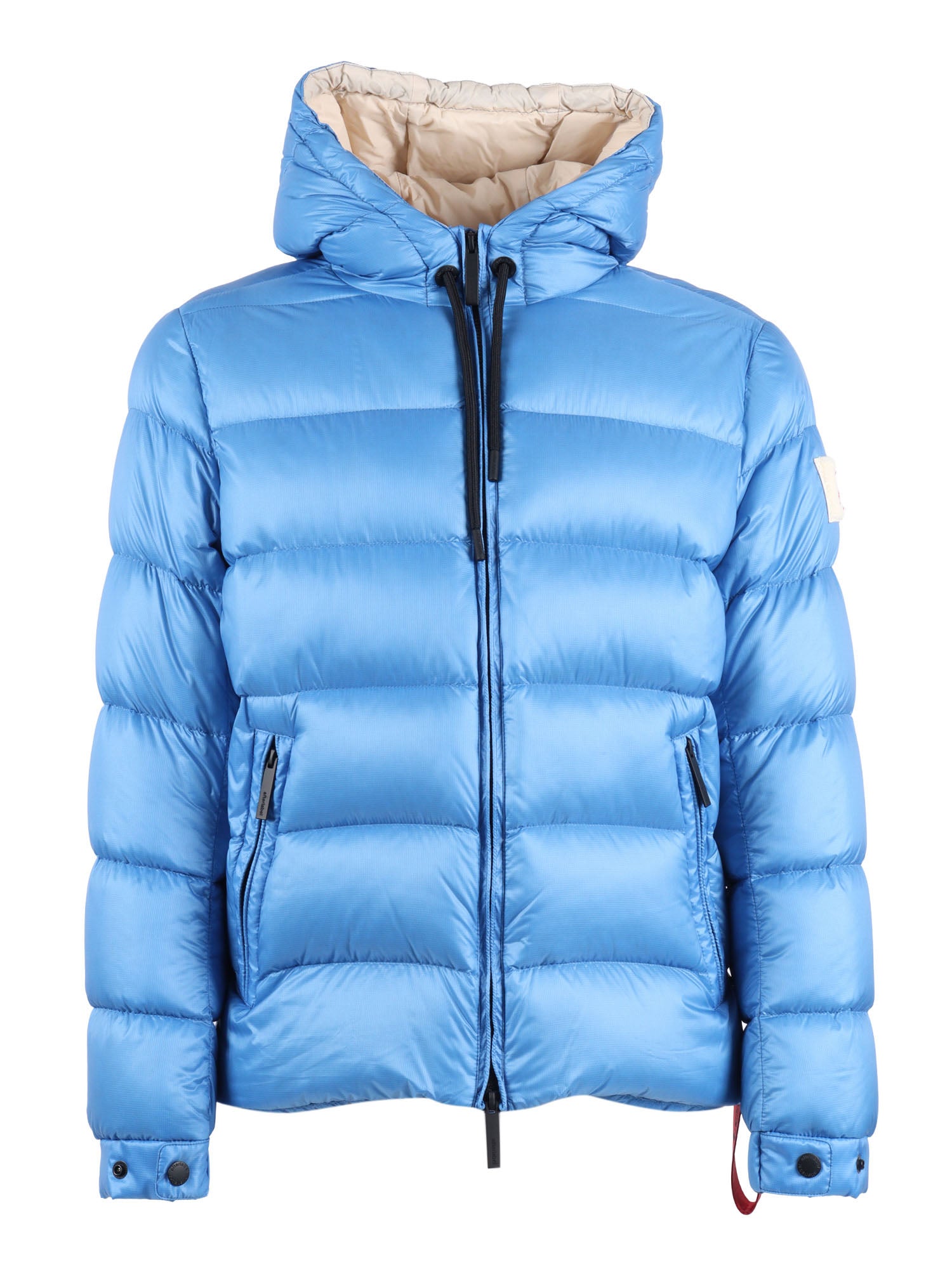 Mens Outerwear Light Blue Polyamide Short Puffer