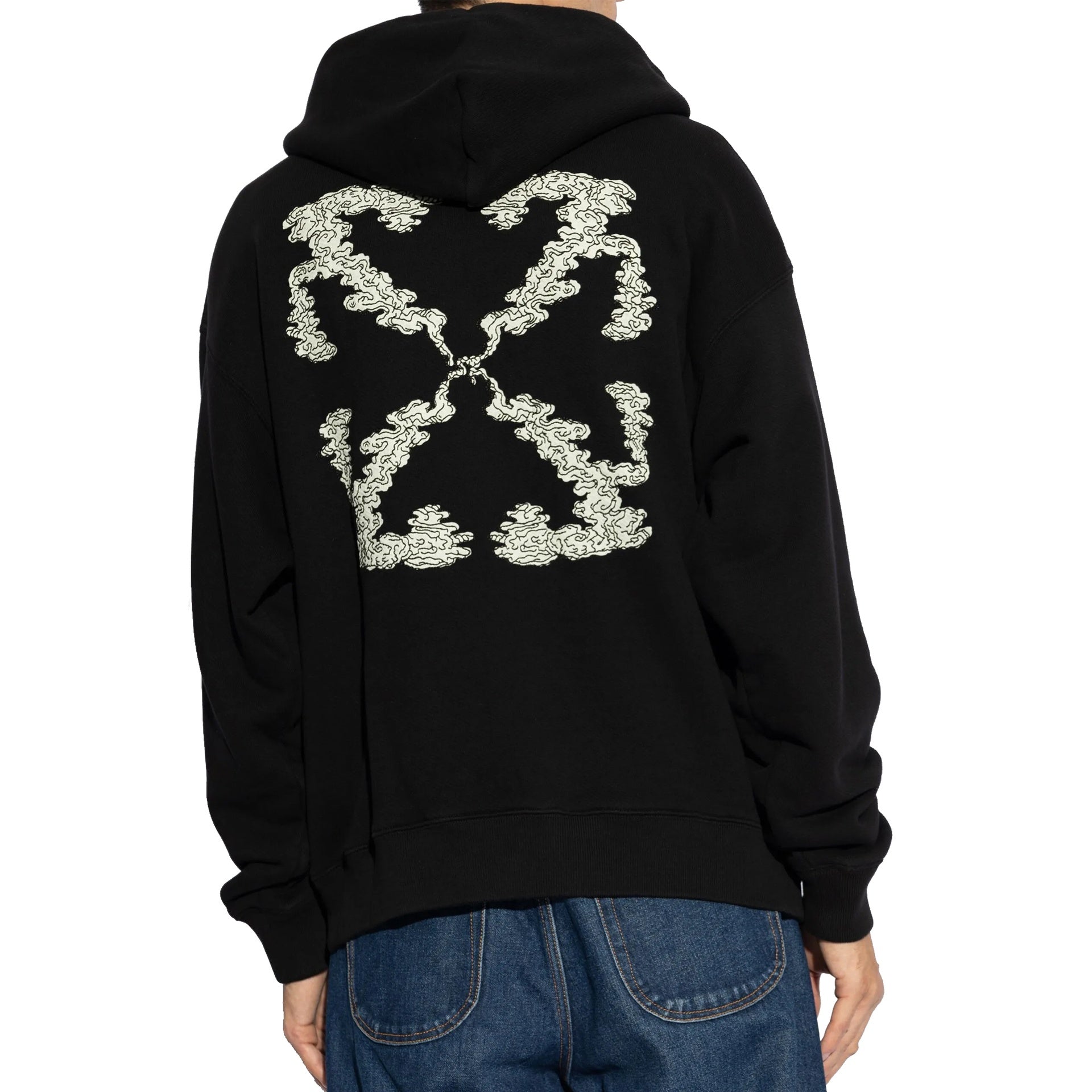 Off-White Logo Hooded Sweatshirt Black Cotton