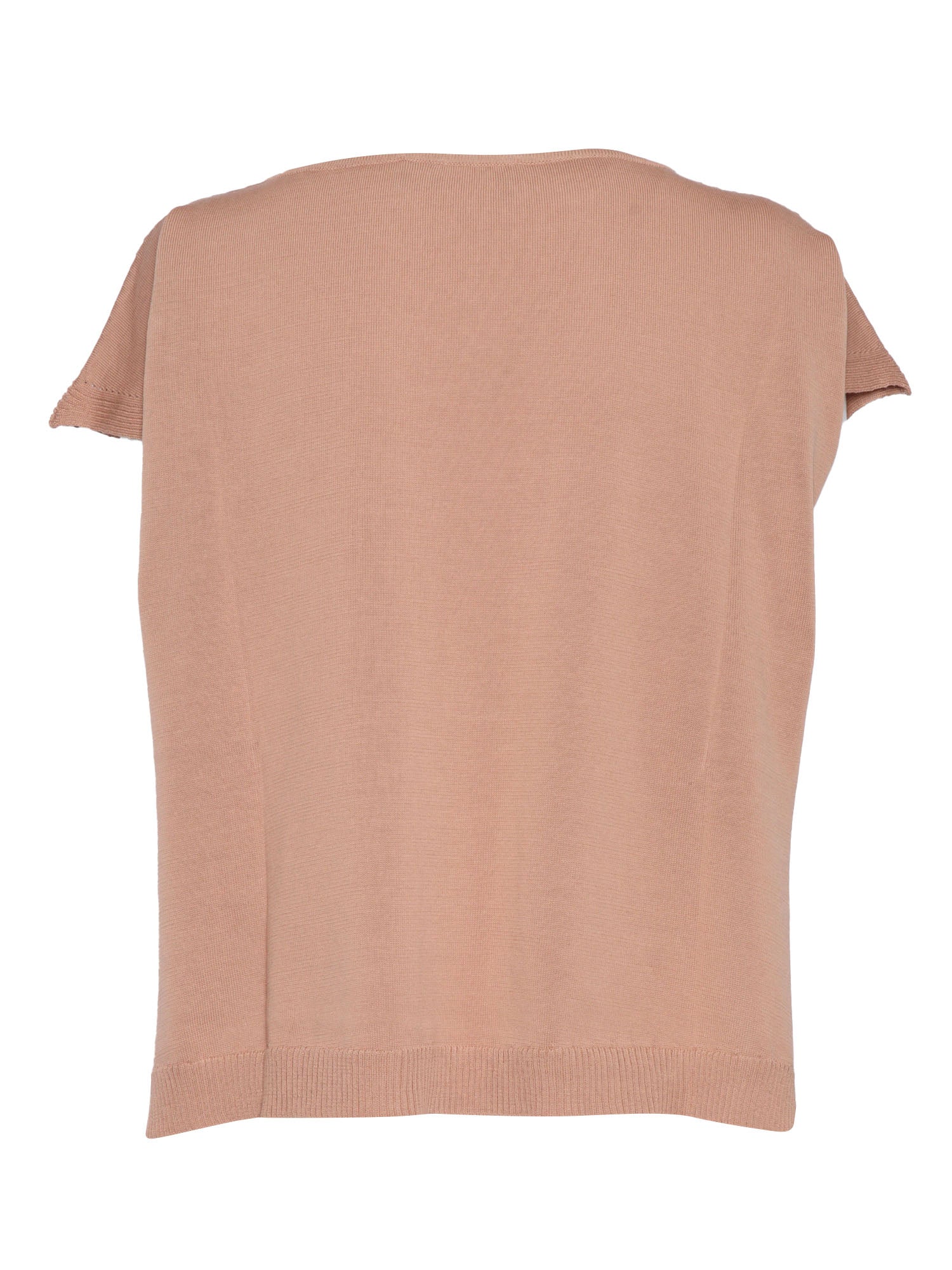 SLEEVELESS CREWNECK SWEATER Pink Cotton