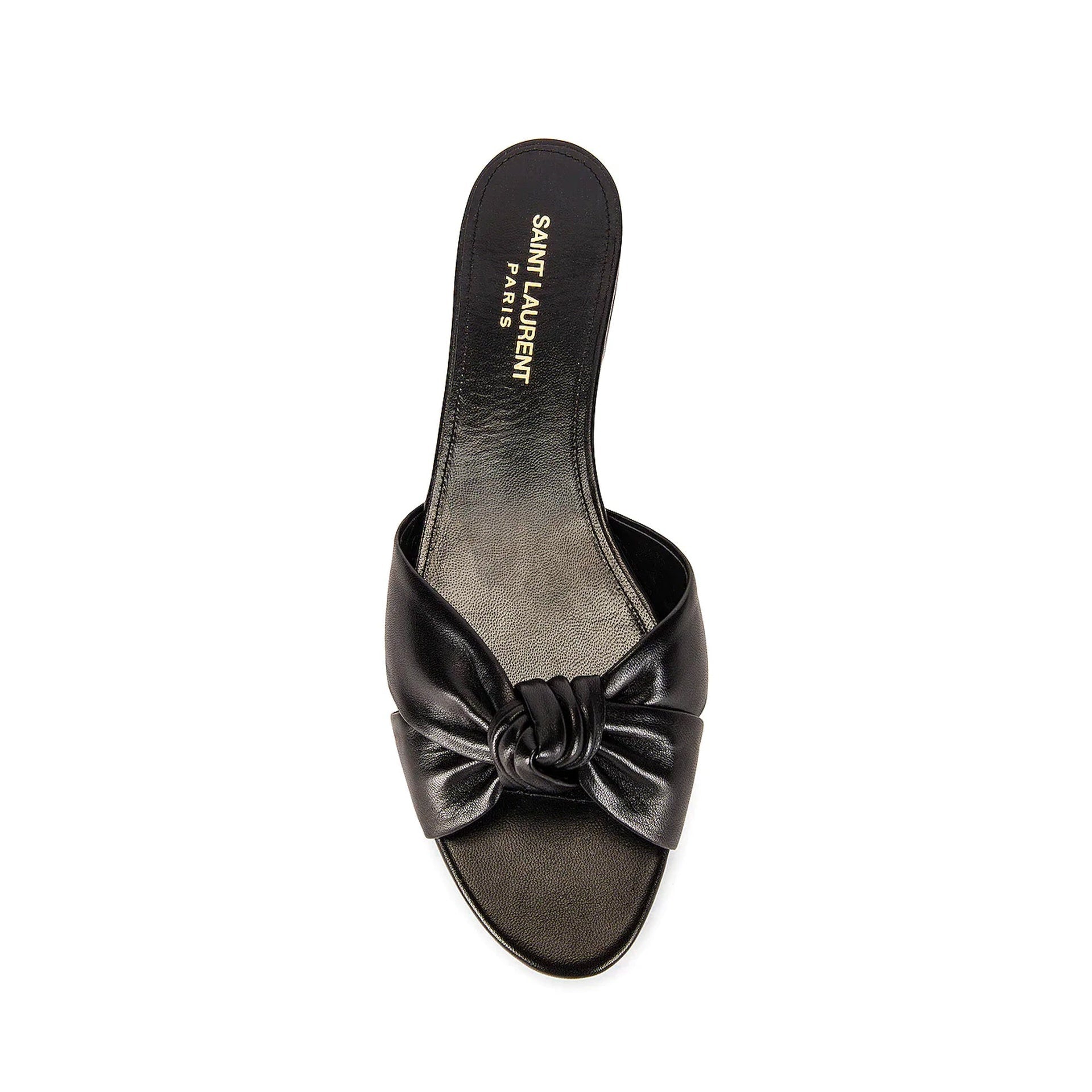 Leather Slides Black Calf
