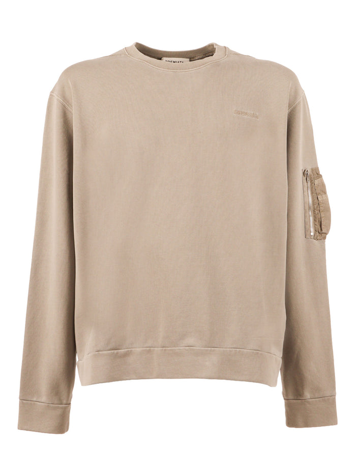 Crewneck Military Green Beige Cotton