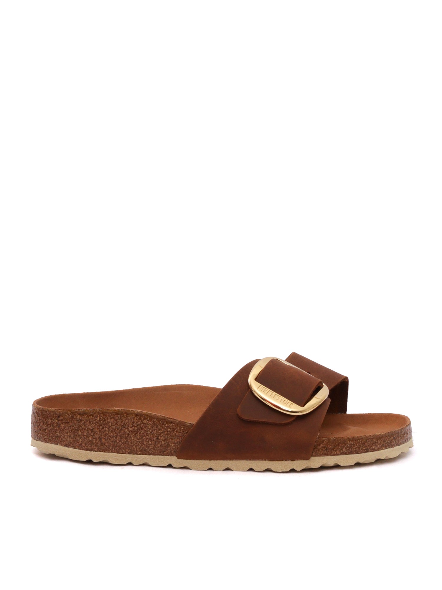 Madrid Big Buckle cognac, Oiled Leather Brown Sole In Eva Sandal