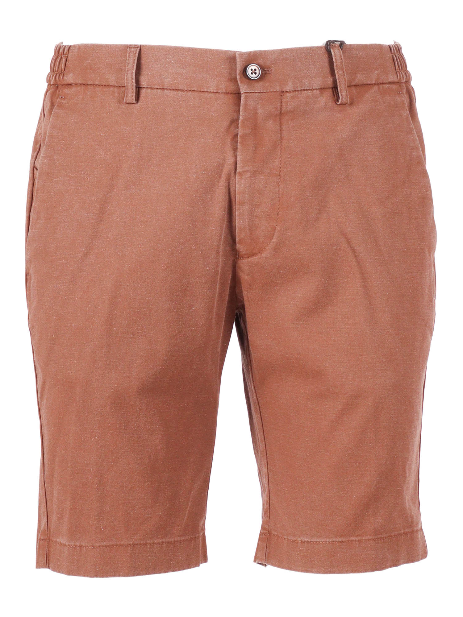 Ber_muda Elax-Gd Pants Brown Cotton Linen Elastane Bermuda Short